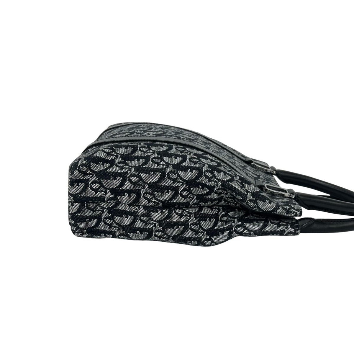 Christian Dior Black Canvas Leather Handbag Tote Bag (Pre-Owned)
