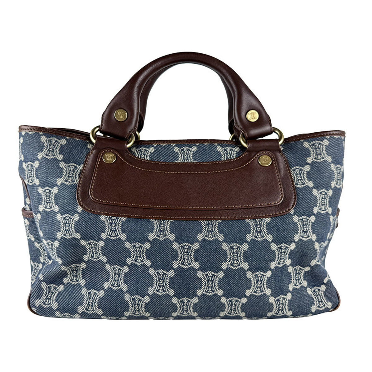 Celine Blue Brown Denim Leather Handbag (Pre-Owned)