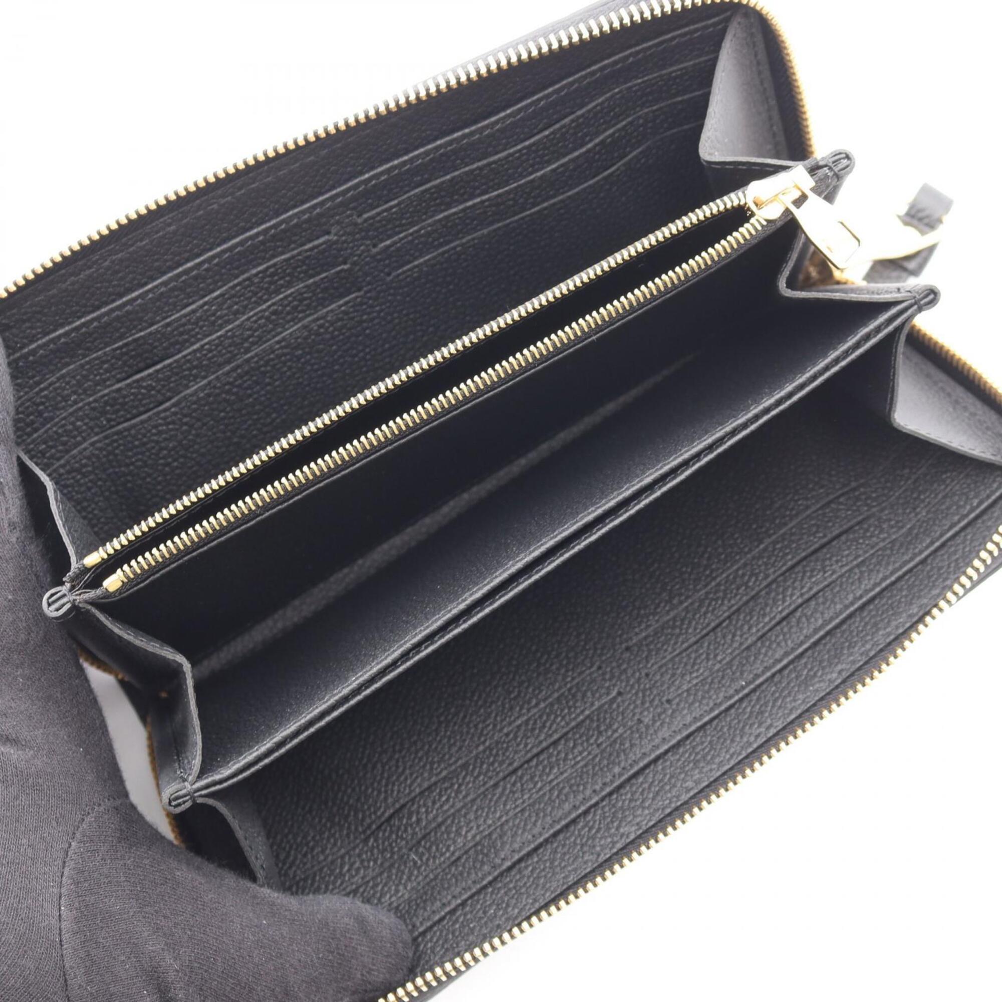 Louis Vuitton Black Leather Long Wallet (Bi-Fold) (Pre-Owned)