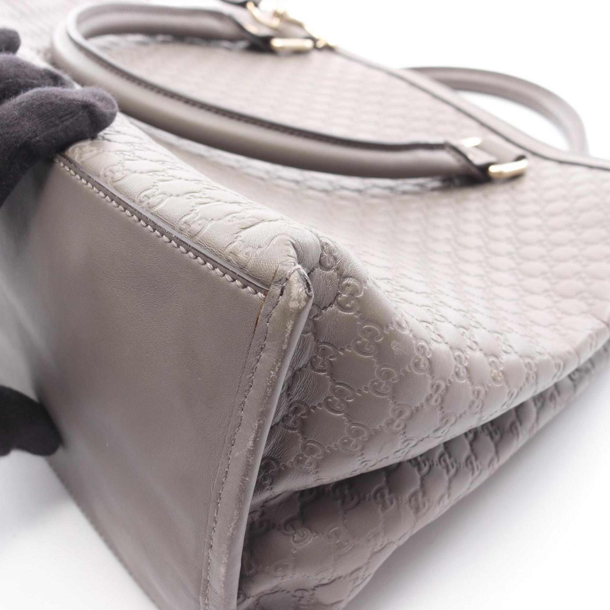Gucci Gray Leather Handbag (Pre-Owned)