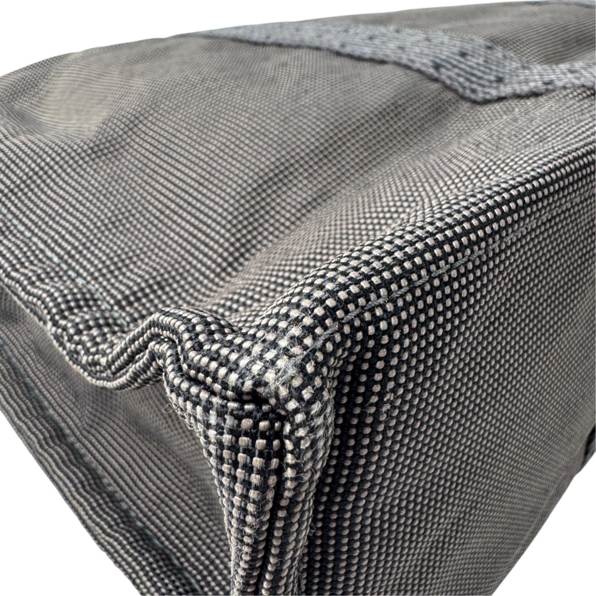 Hermes Dark Gray Gray Nylon Canvas Tote Bag (Pre-Owned)