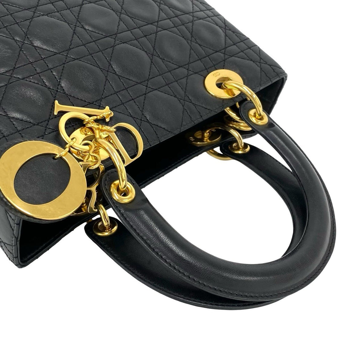 Christian Dior Black Leather Handbag Shoulder Bag (Pre-Owned)