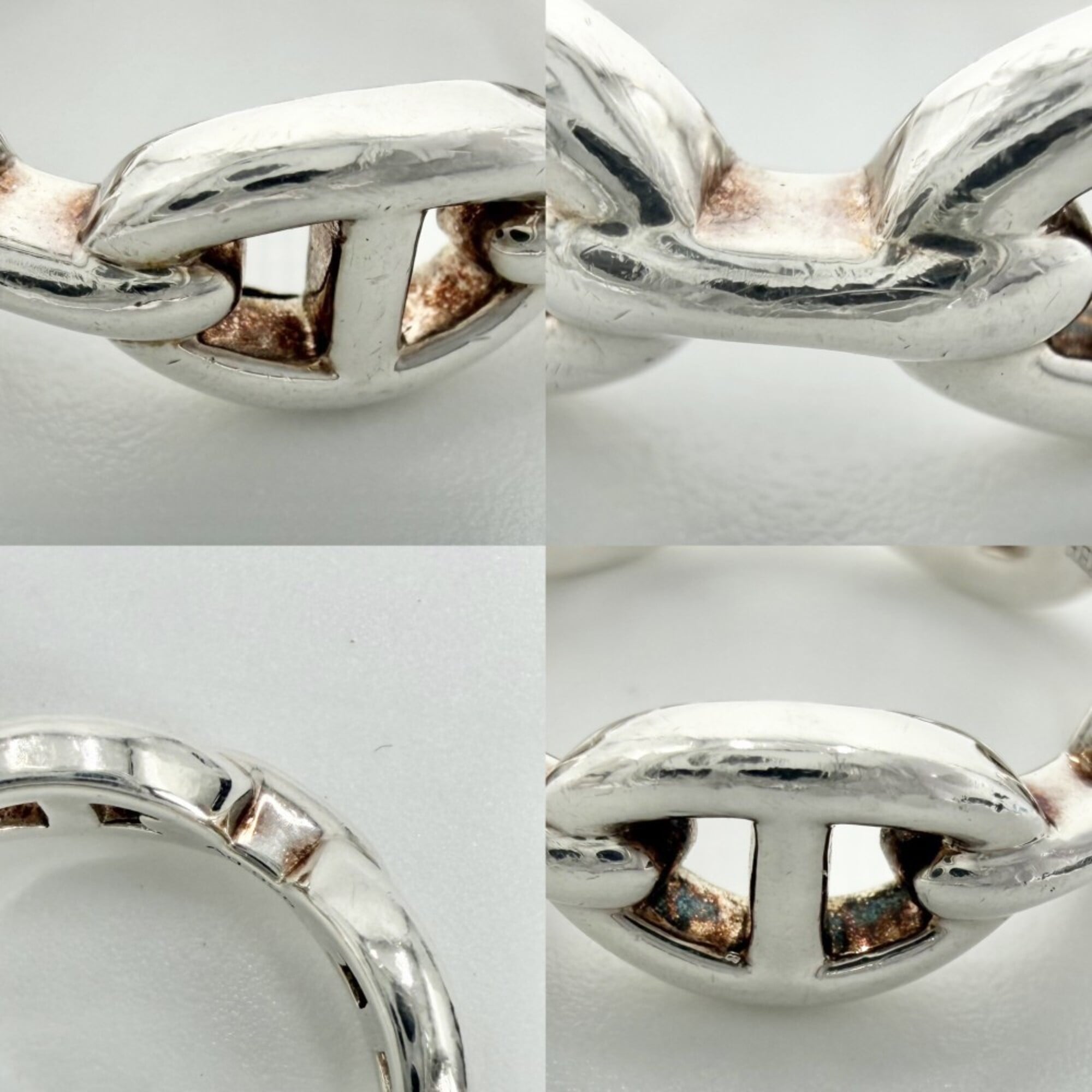 Hermes Silver 925 Band Ring (Pre-Owned)