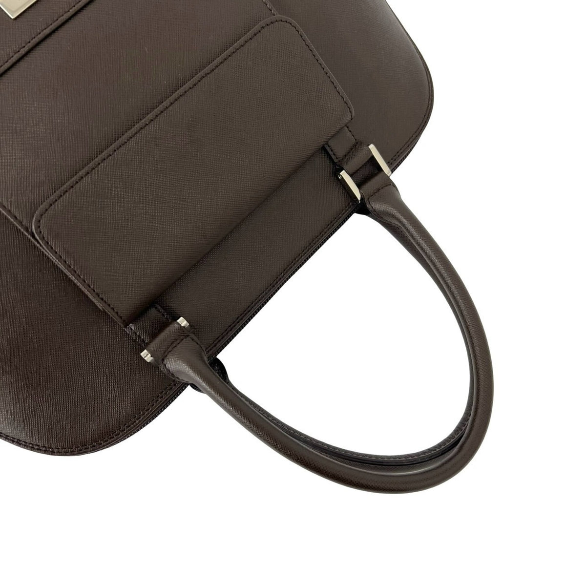 Burberry Brown Leather Boston Bag Handbag (Pre-Owned)
