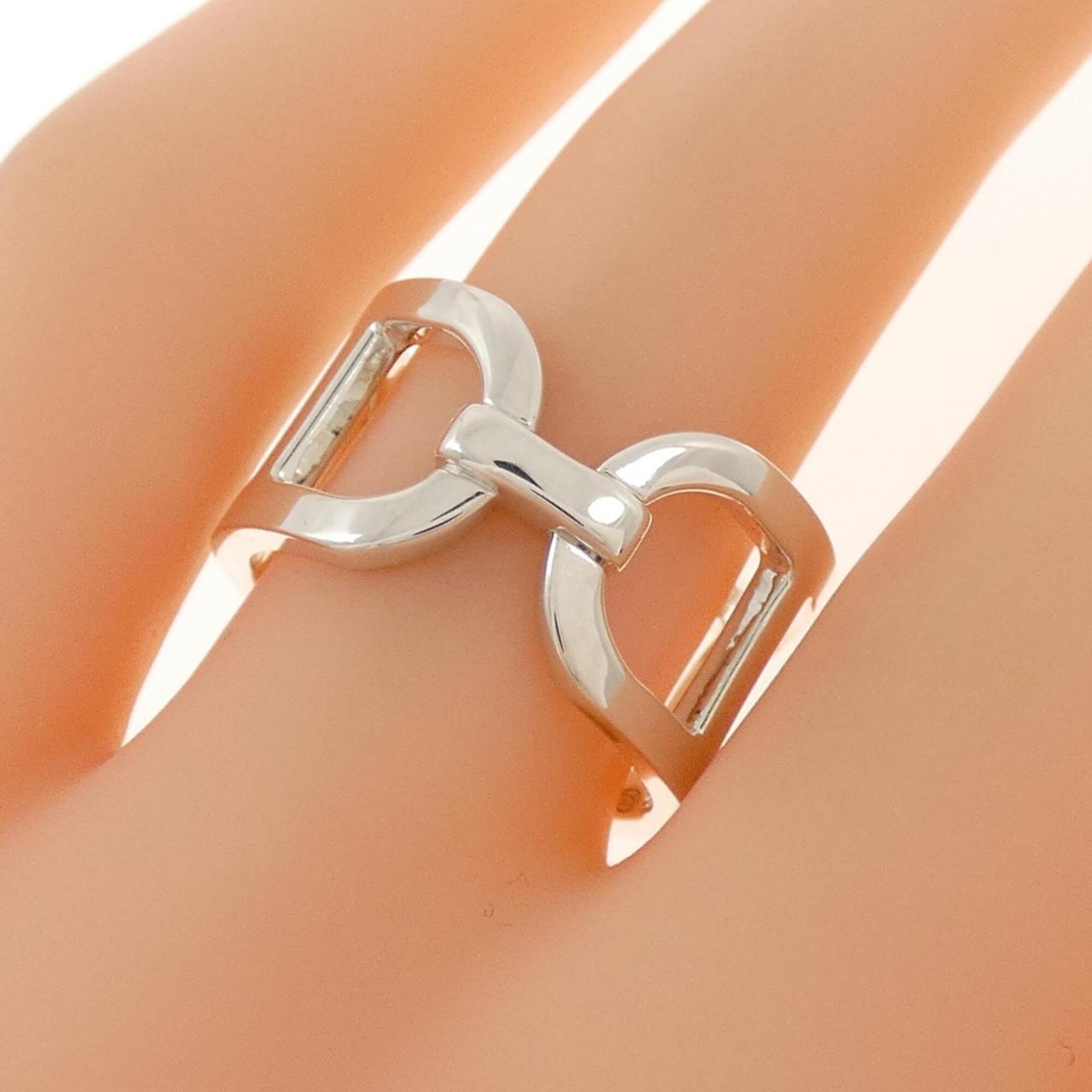 Hermes Silver 925 Band Ring (Pre-Owned)