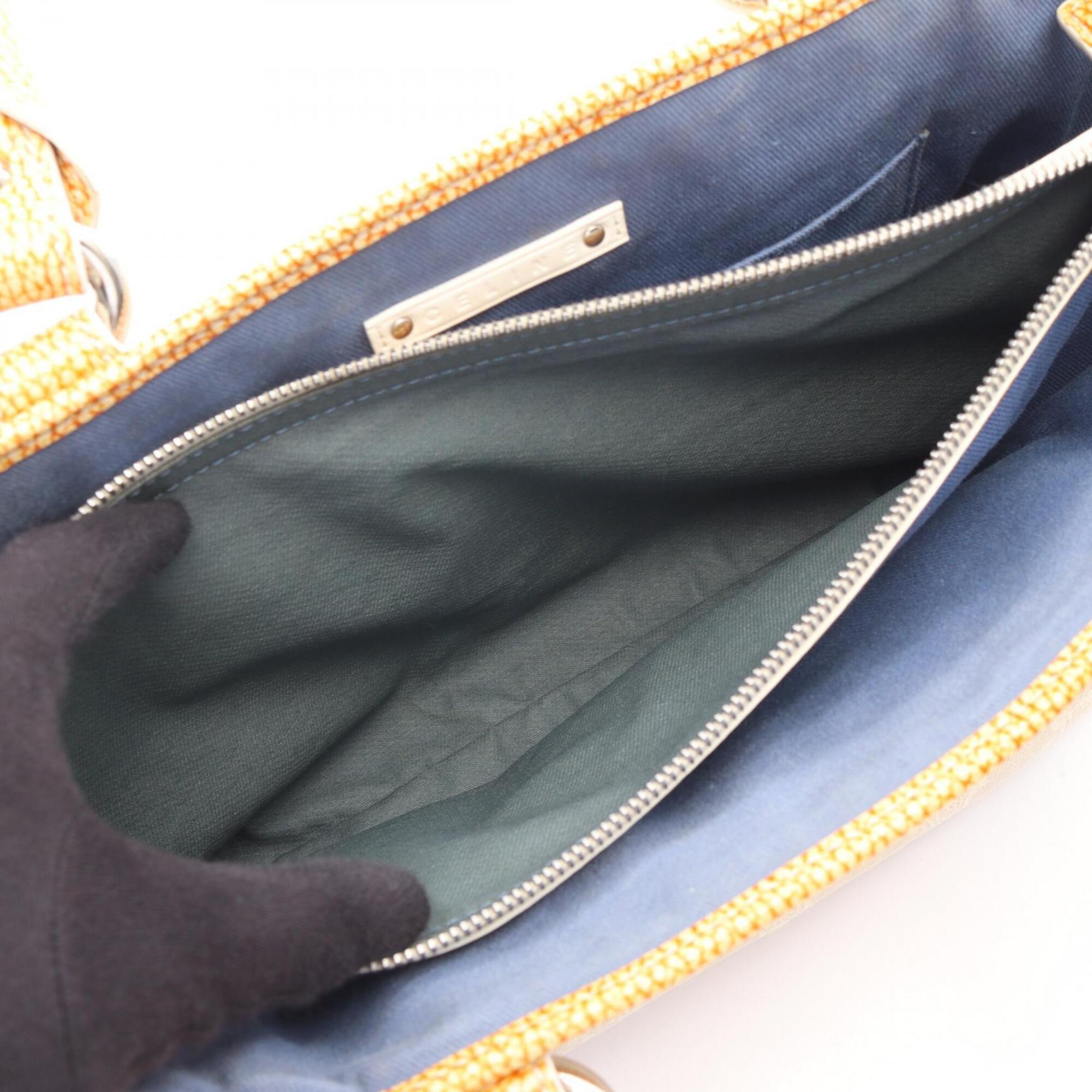 Celine Beige Brown Canvas Leather Handbag (Pre-Owned)