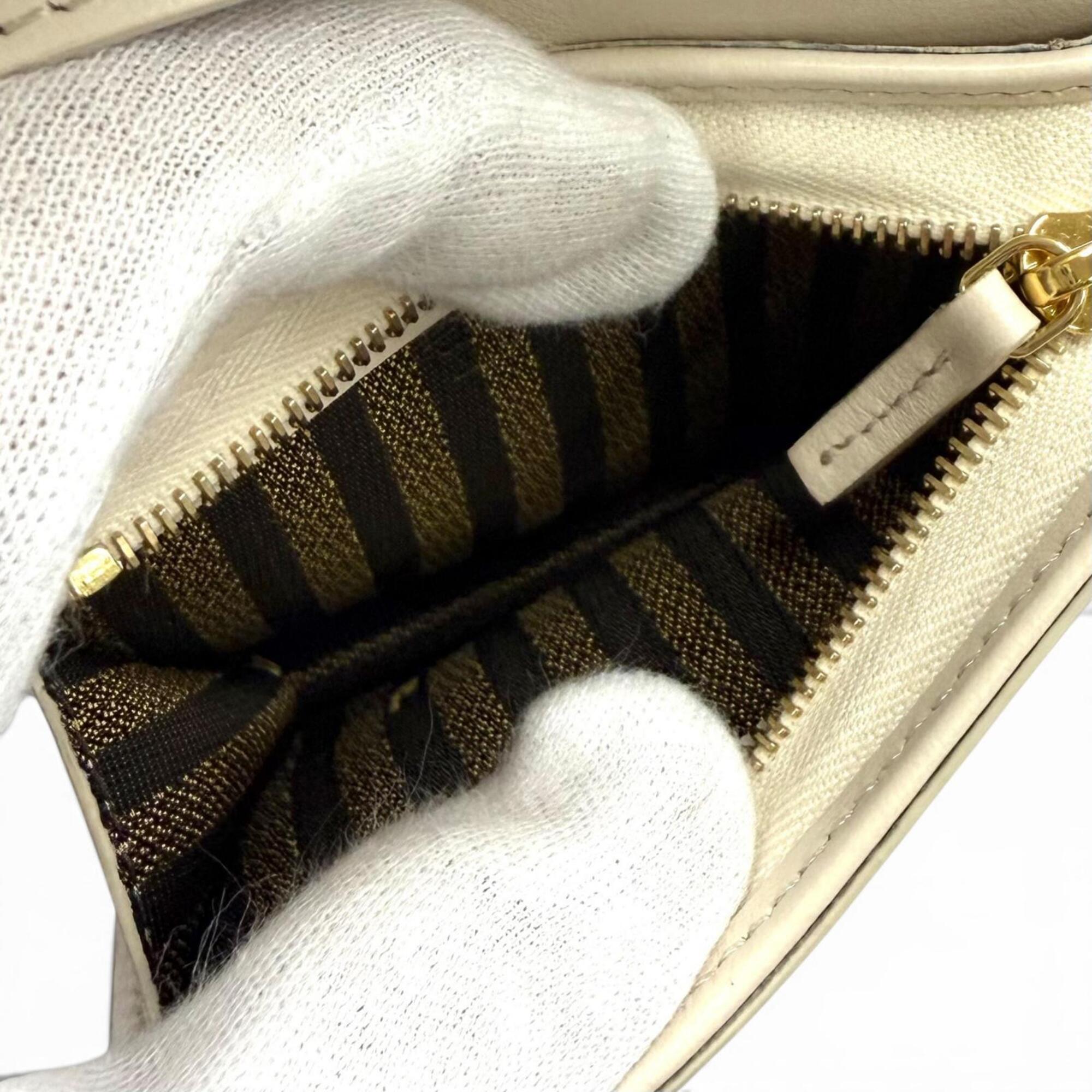 Fendi Beige Leather Wallet (Bi-Fold) (Pre-Owned)