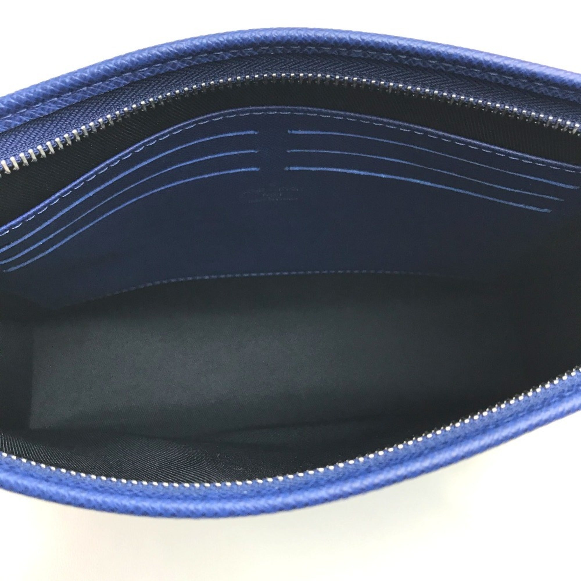 Louis Vuitton Blue Cobalt Taiga Leather Clutch Bag Pochette Pouch (Pre-Owned)