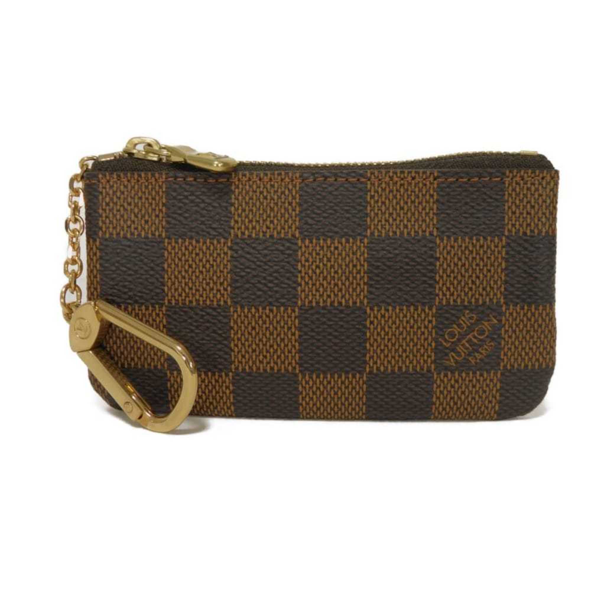 Louis Vuitton Brown Damier Canvas Ebene Damier Canvas Leather Coin Purse/Coin Case (Pre-Owned)
