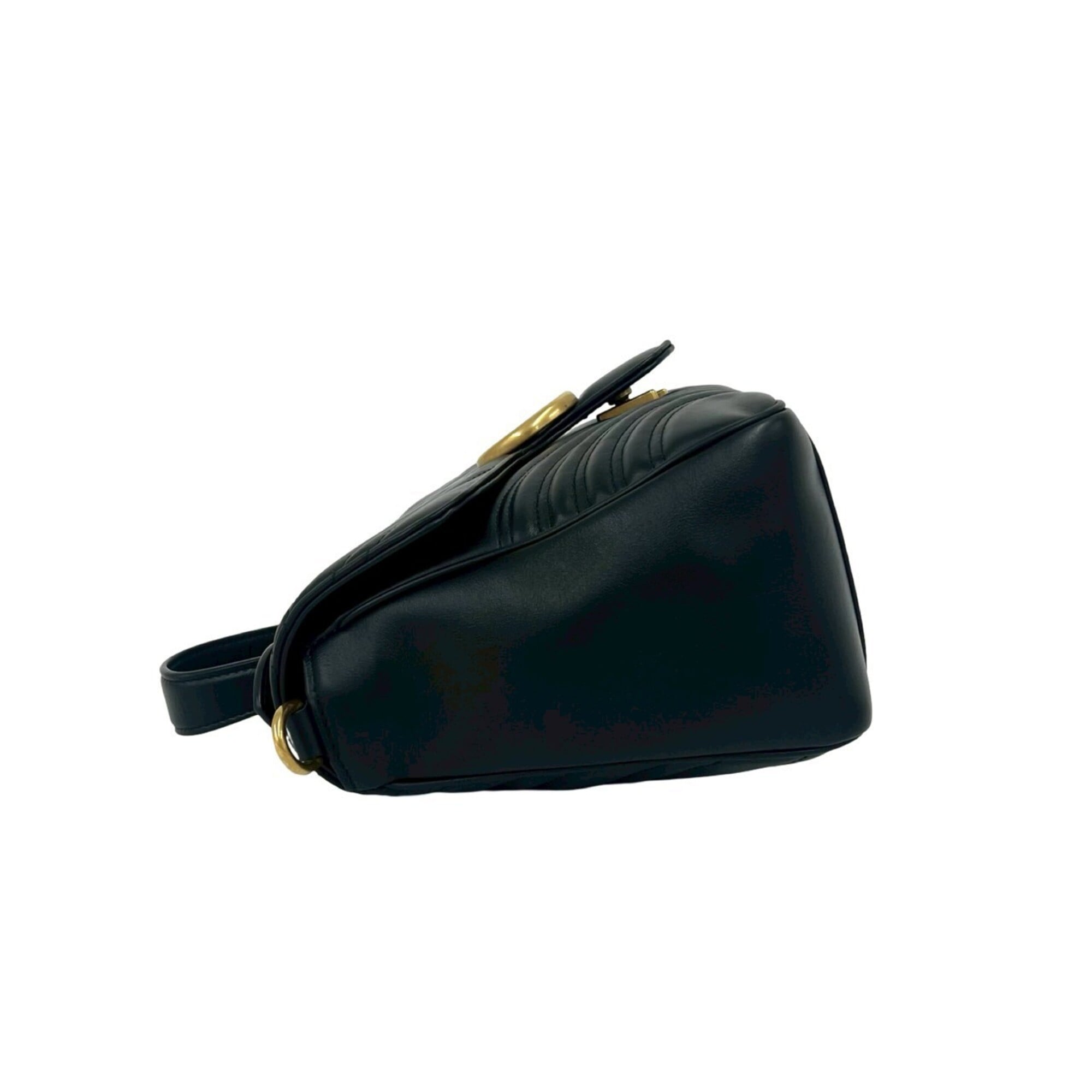 Gucci Black Leather Handbag Pochette Shoulder Bag (Pre-Owned)