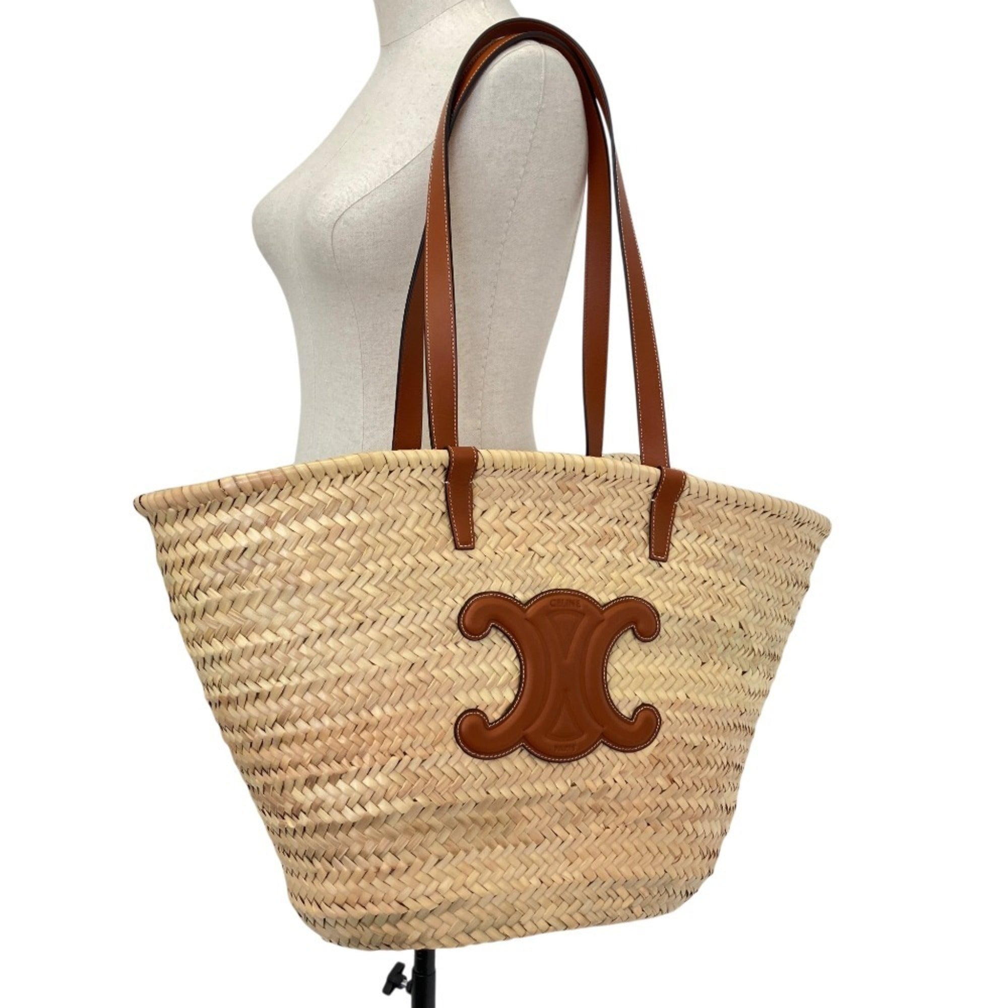 Celine Raffia Leather Basket (Pre-Owned)