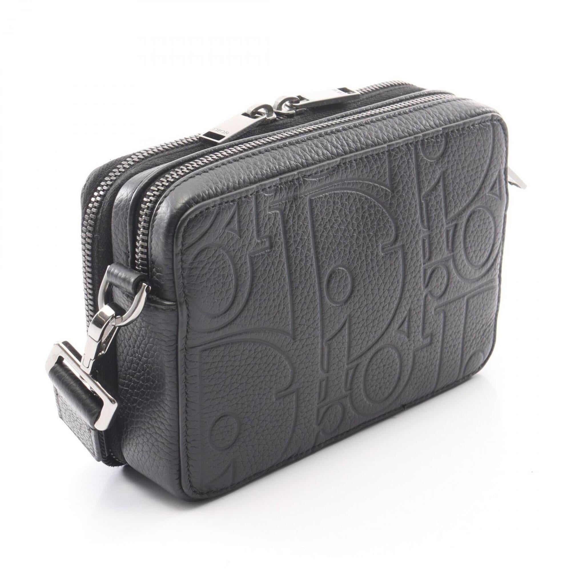 Christian Dior Black Leather Handbag Shoulder Bag (Pre-Owned)