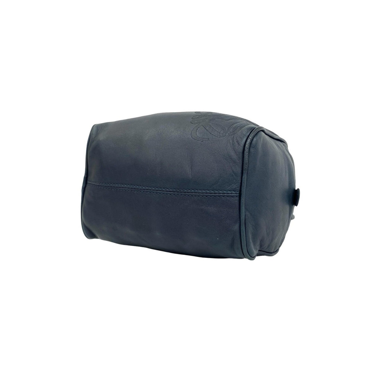 Loewe Navy Leather Boston Bag Handbag (Pre-Owned)