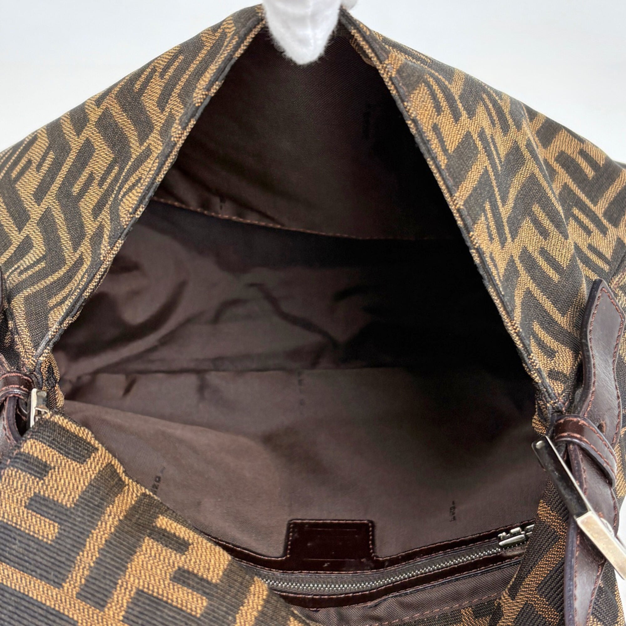 Fendi Brown Canvas Leather Shoulder Bag (Pre-Owned)