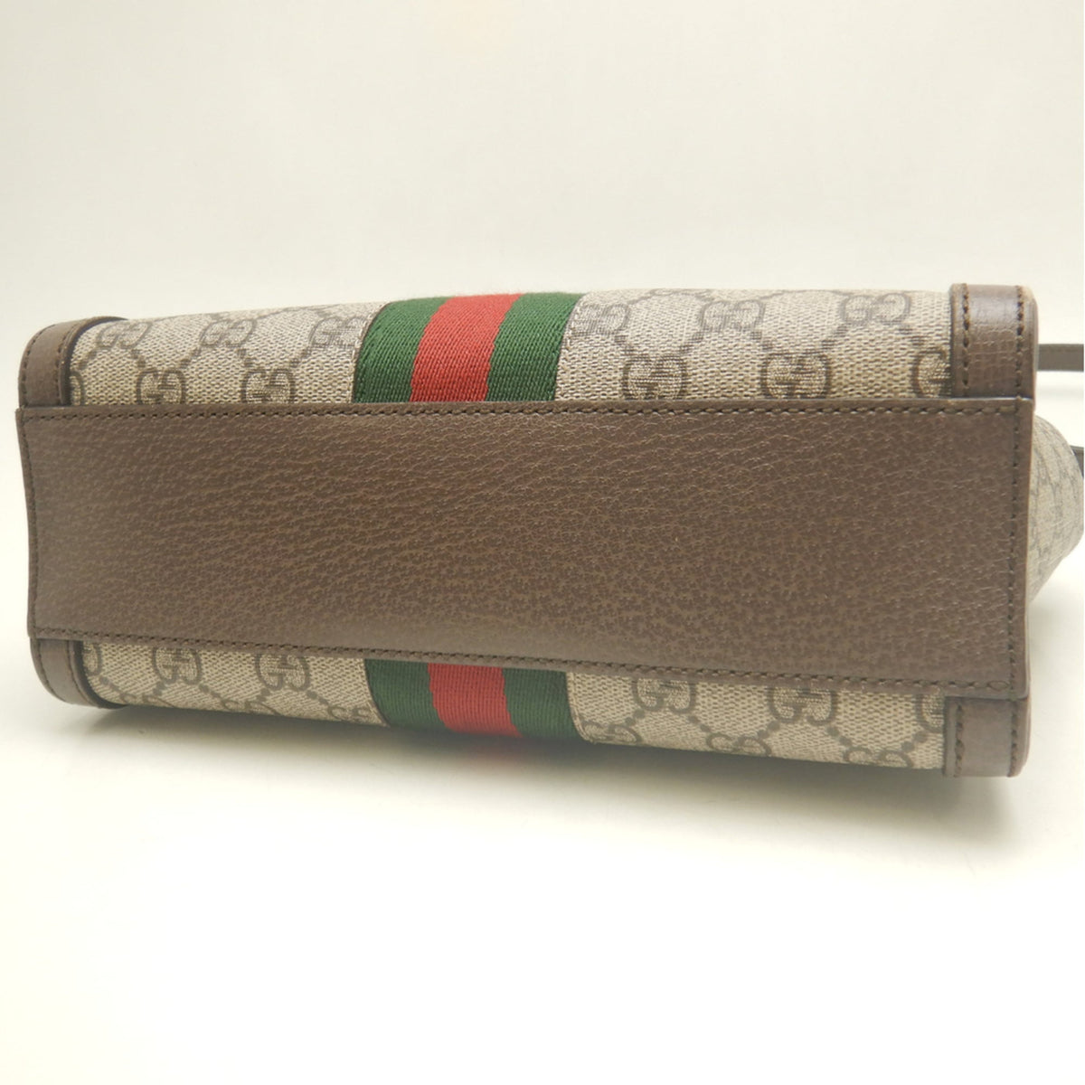 Gucci Beige Brown Gg Supreme Leather Handbag (Pre-Owned)