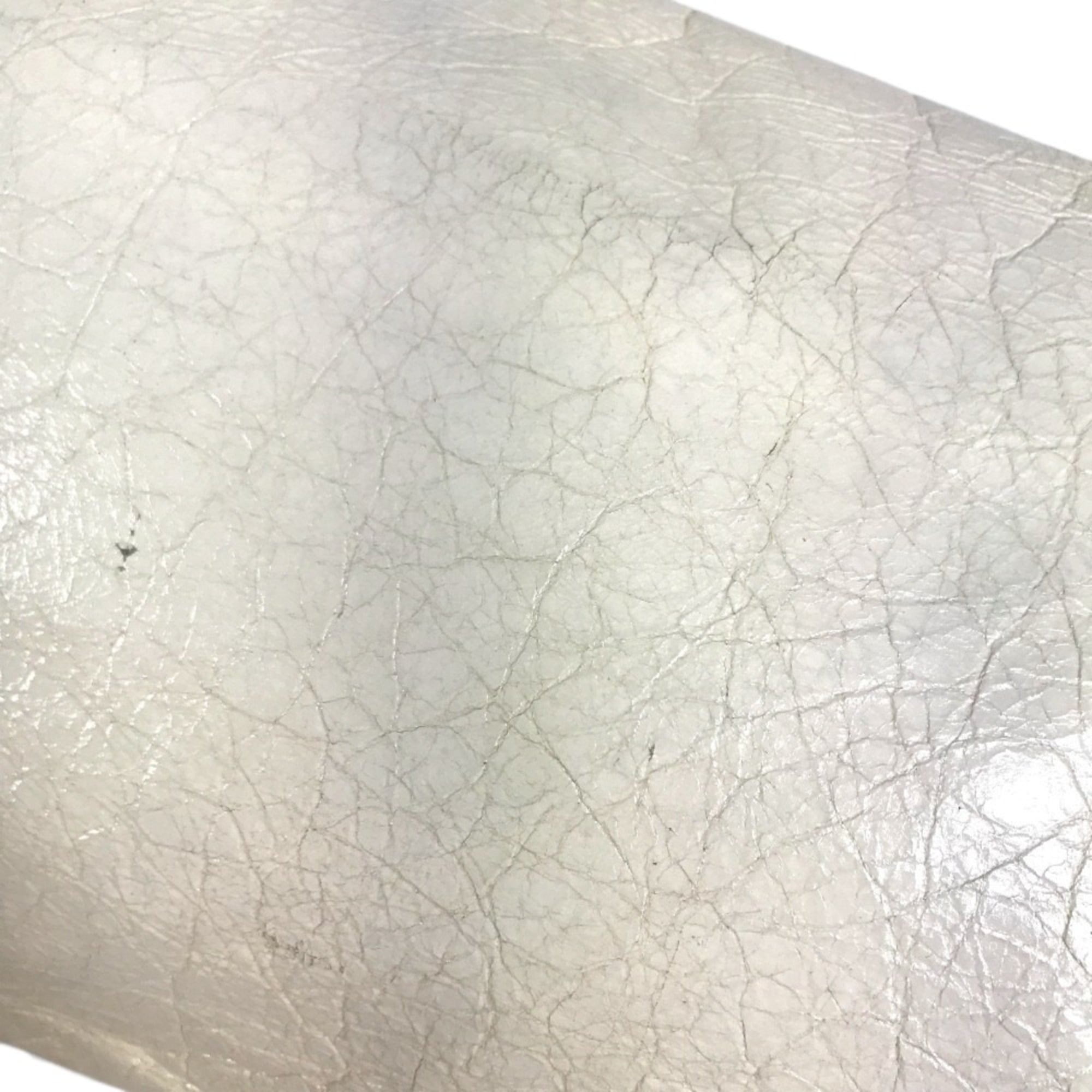 Balenciaga Gold White Leather Clutch Bag Handbag Pouch (Pre-Owned)