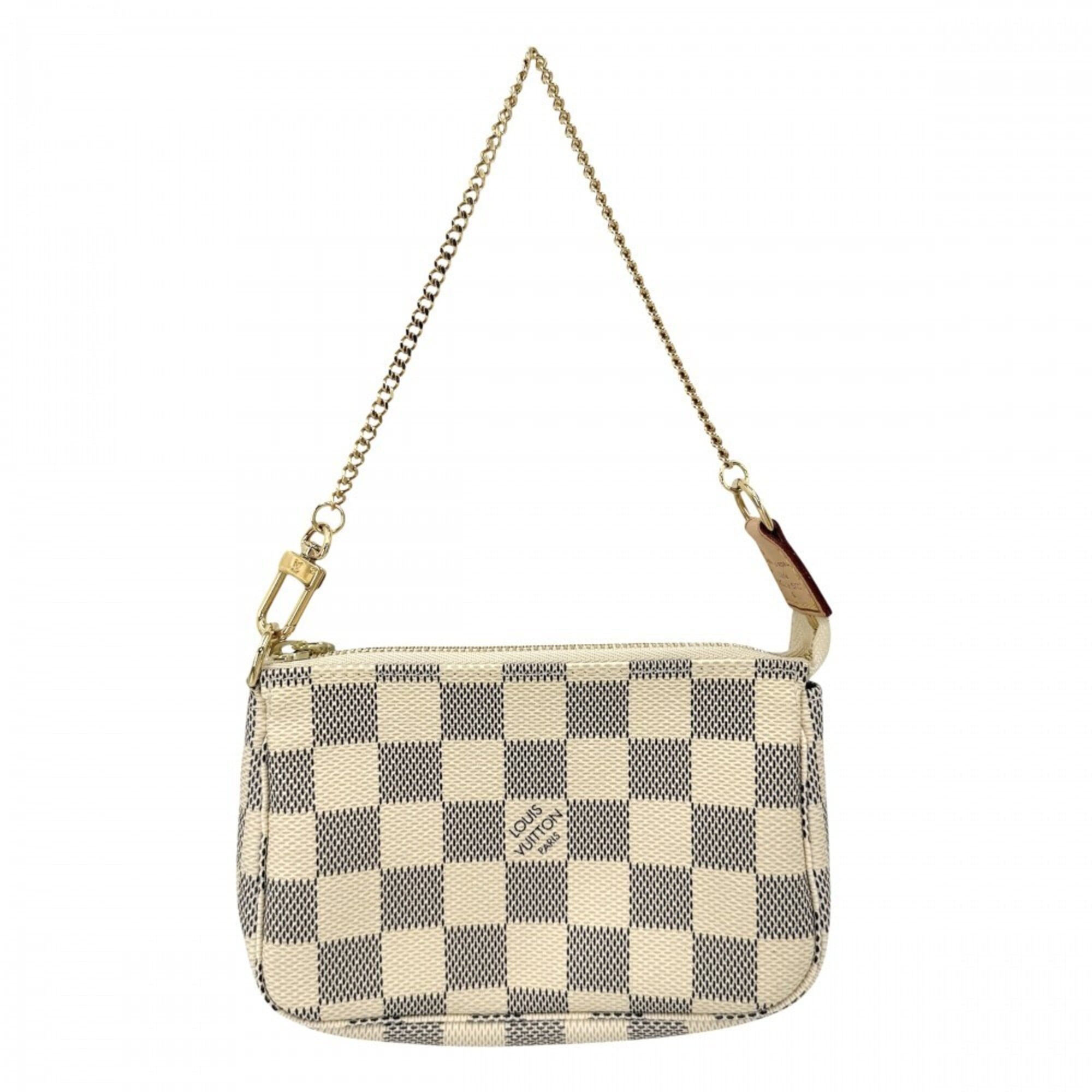 Louis Vuitton White Damier Azur Handbag Pouch (Pre-Owned)