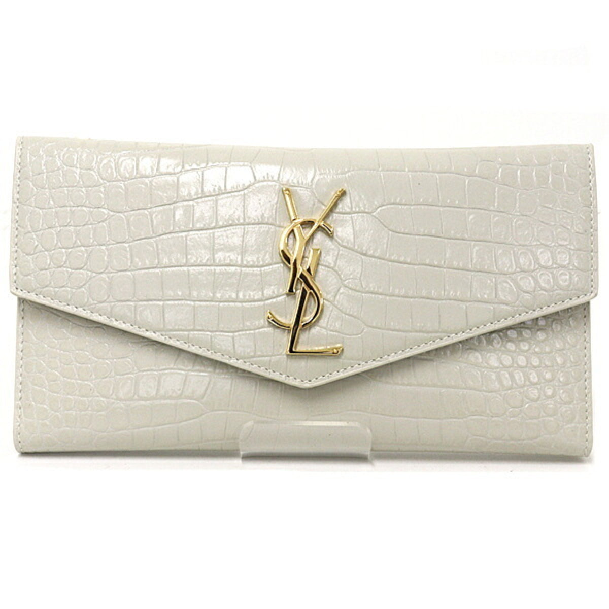 Saint Laurent Off-White Leather Long Wallet (Bi-Fold) (Pre-Owned)