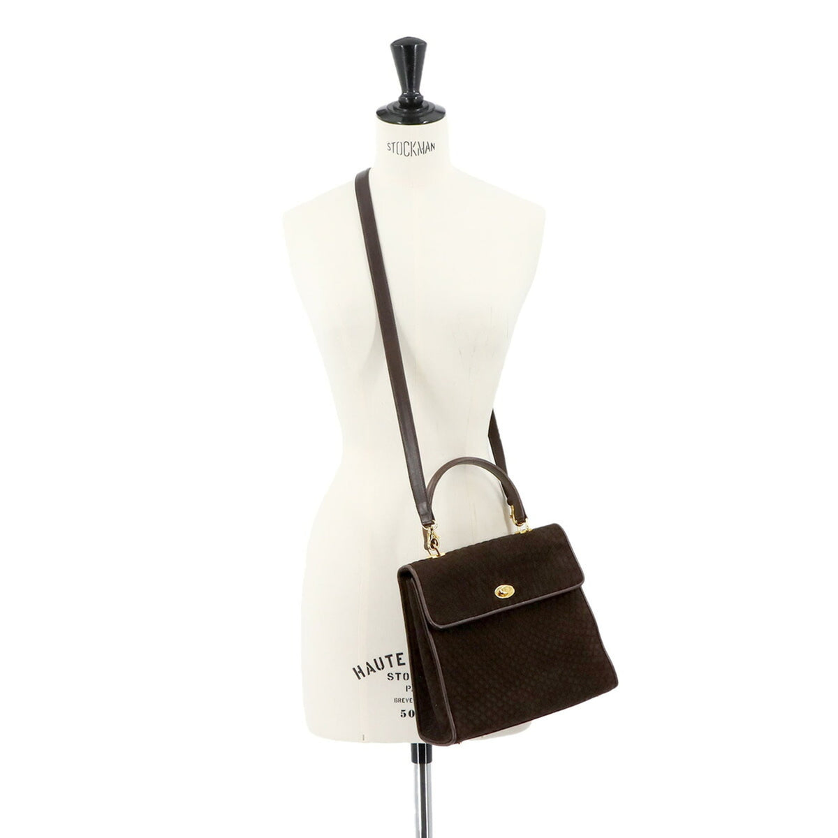 Bally Brown Suede Leather Handbag Shoulder Bag (Pre-Owned)