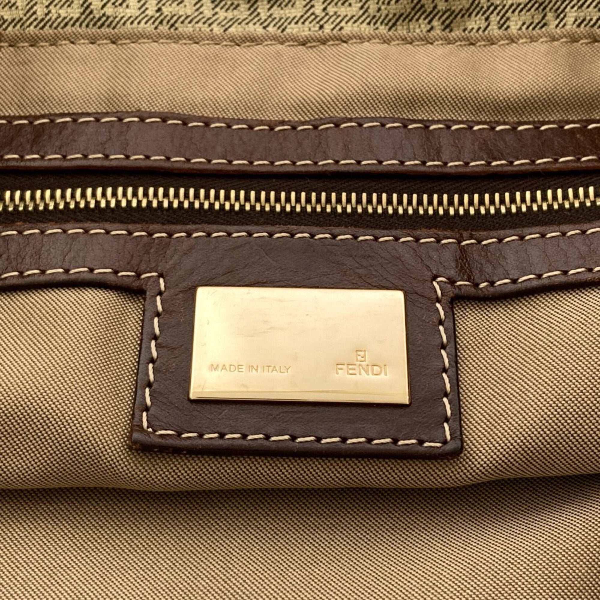 Fendi Zucchino Beige Canvas Tote Bag (Pre-Owned)