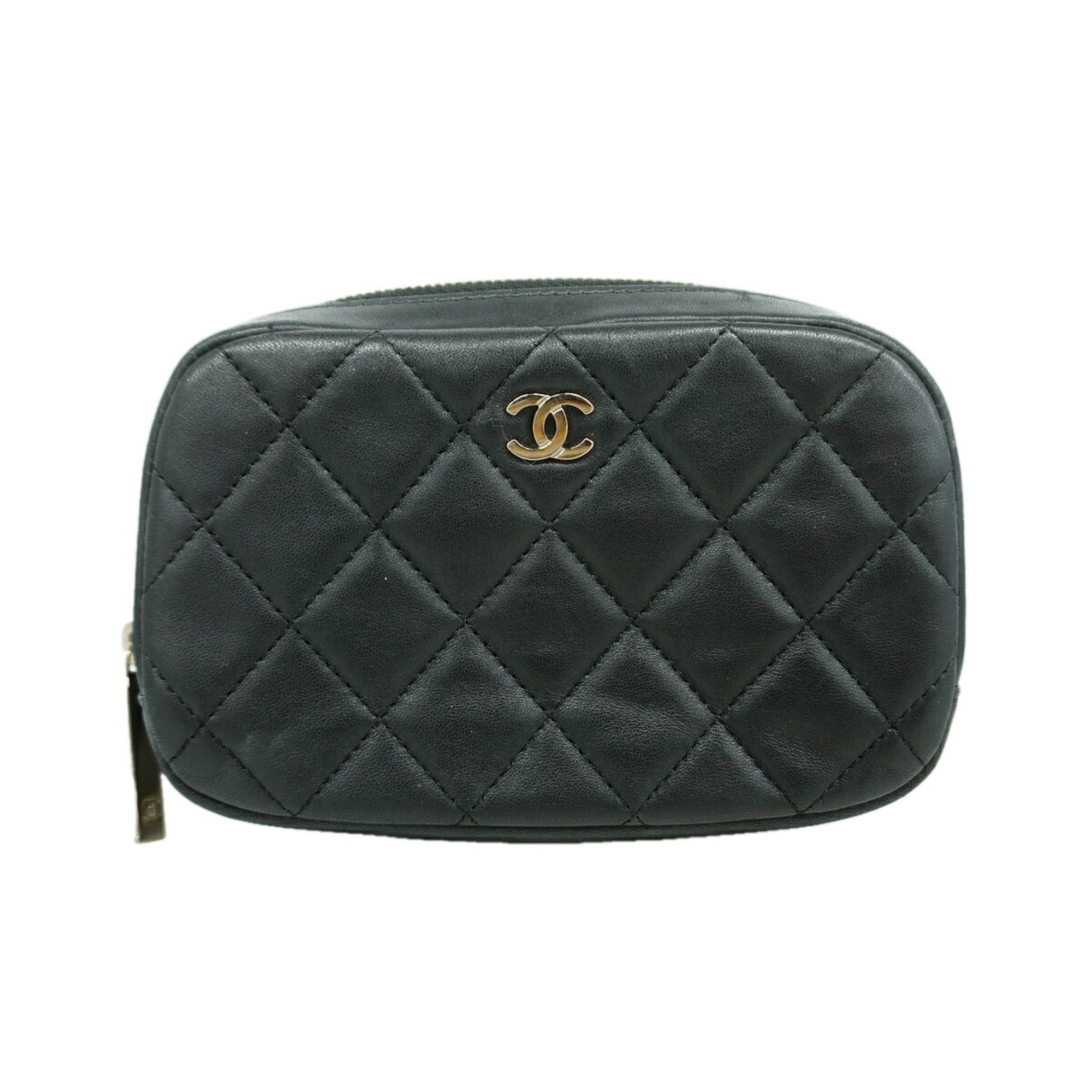 Chanel Black Leather Pouch (Pre-Owned)