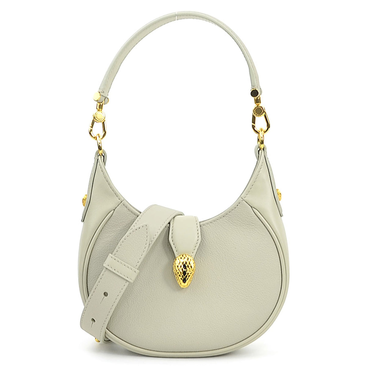Bvlgari Grayish Leather Handbag Shoulder Bag (Pre-Owned)