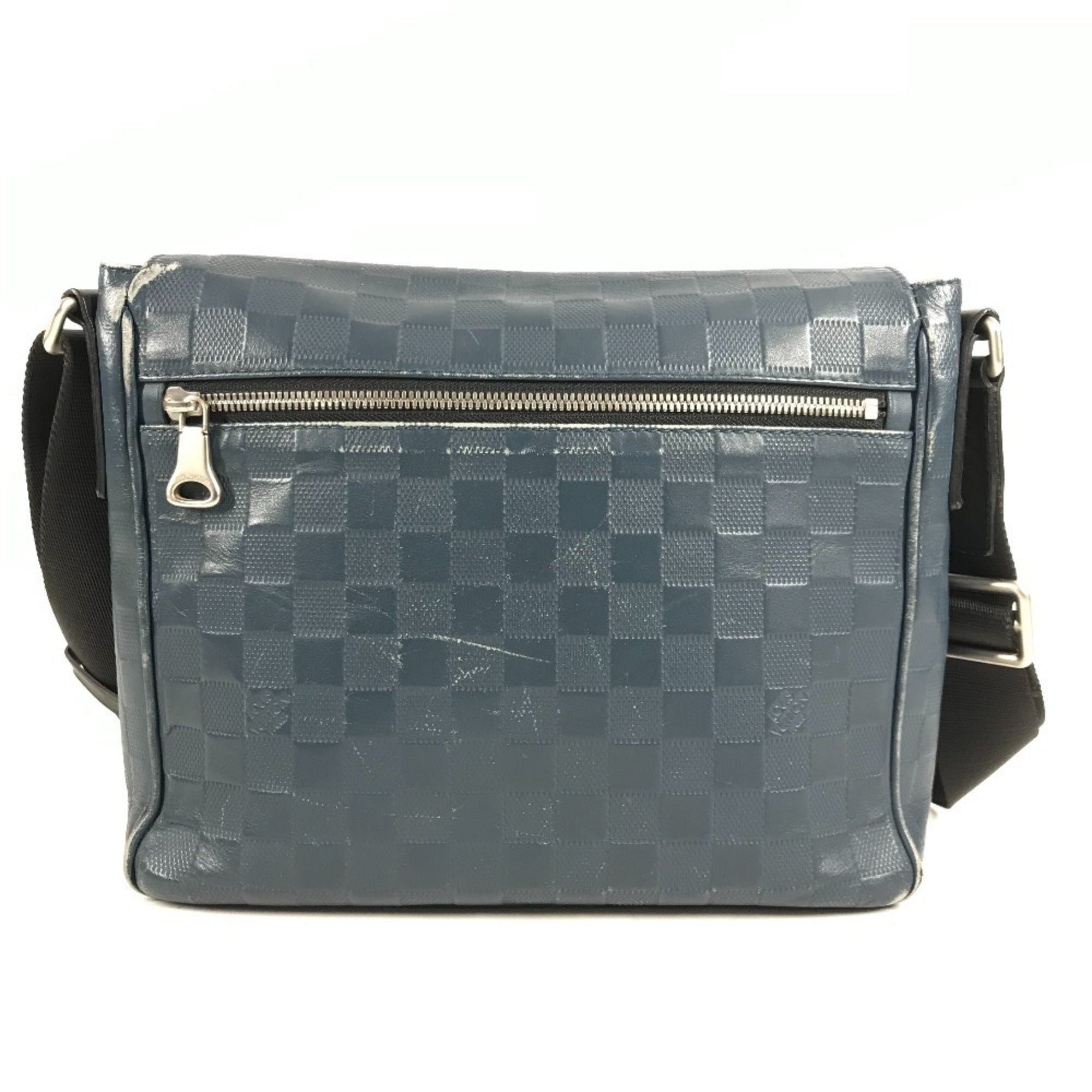 Louis Vuitton Black Blue Damier Infini Messenger Bag Shoulder Bag (Pre-Owned)