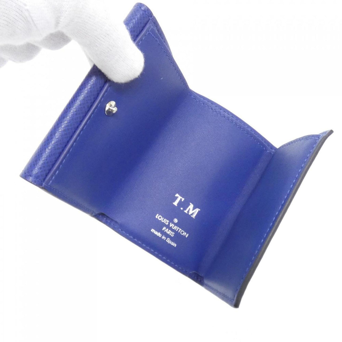 Louis Vuitton Blue Cobalt Coated Canvas Leather Card Wallet (Pre-Owned)