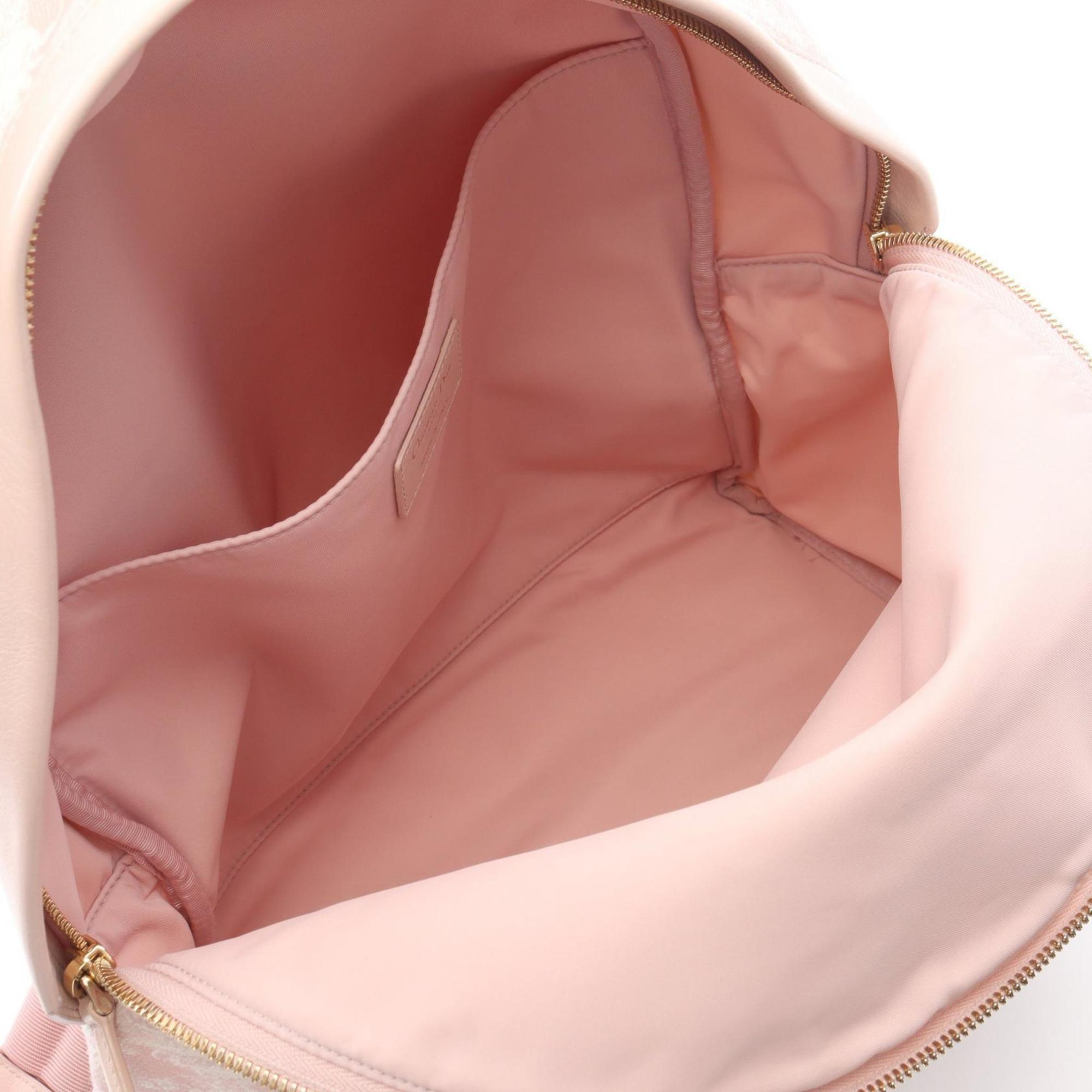 Christian Dior Pink Canvas Leather Backpack (Pre-Owned)