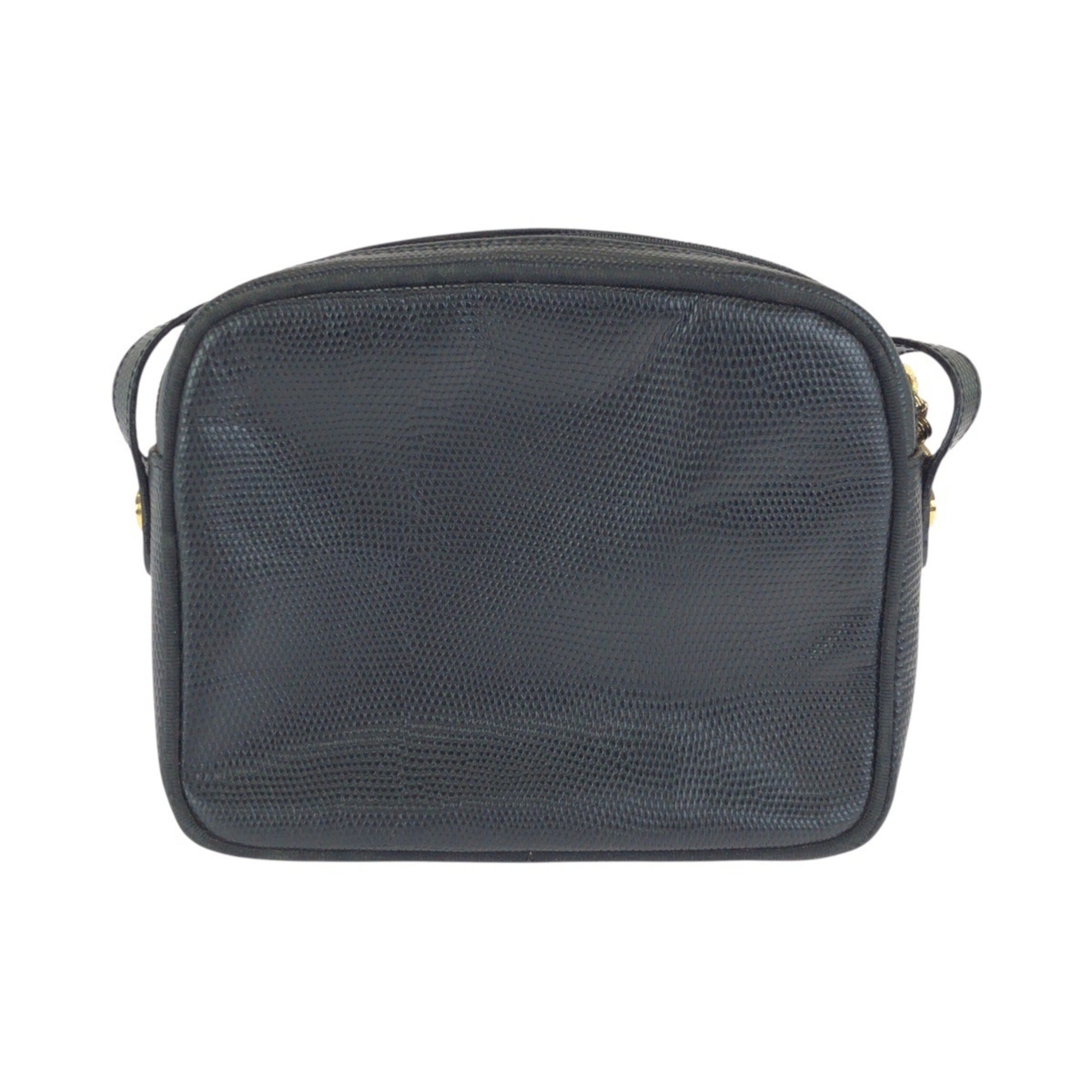Salvatore Ferragamo Black Leather Pochette Shoulder Bag (Pre-Owned)