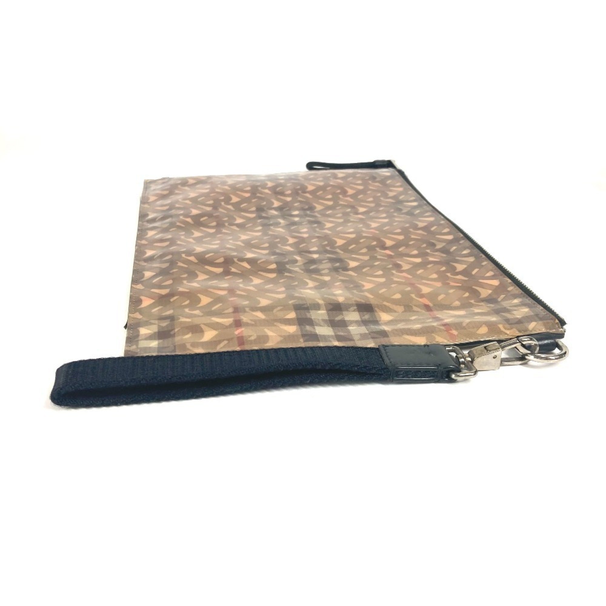 Burberry Beige Black Nylon Clutch Bag Pouch (Pre-Owned)