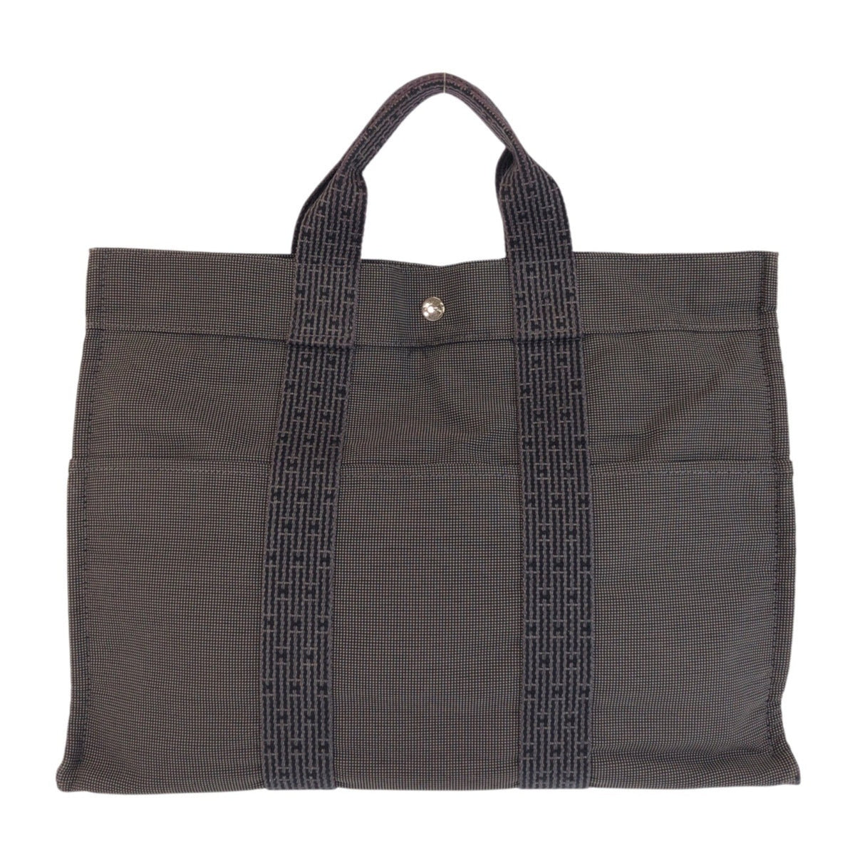 Hermes Gray Polyamide Polyester Handbag Tote Bag (Pre-Owned)
