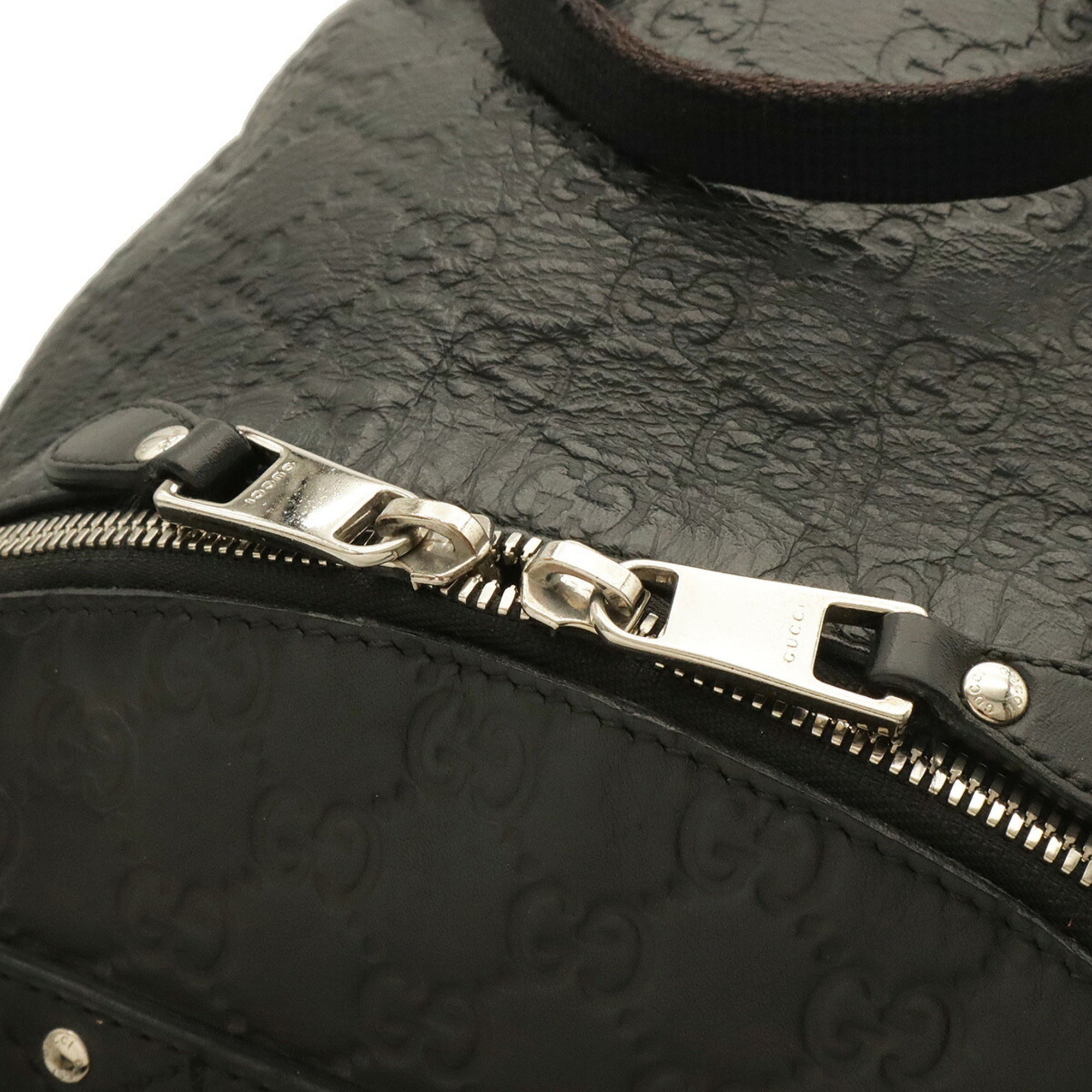 Gucci Black Rubber Leather Backpack (Pre-Owned)