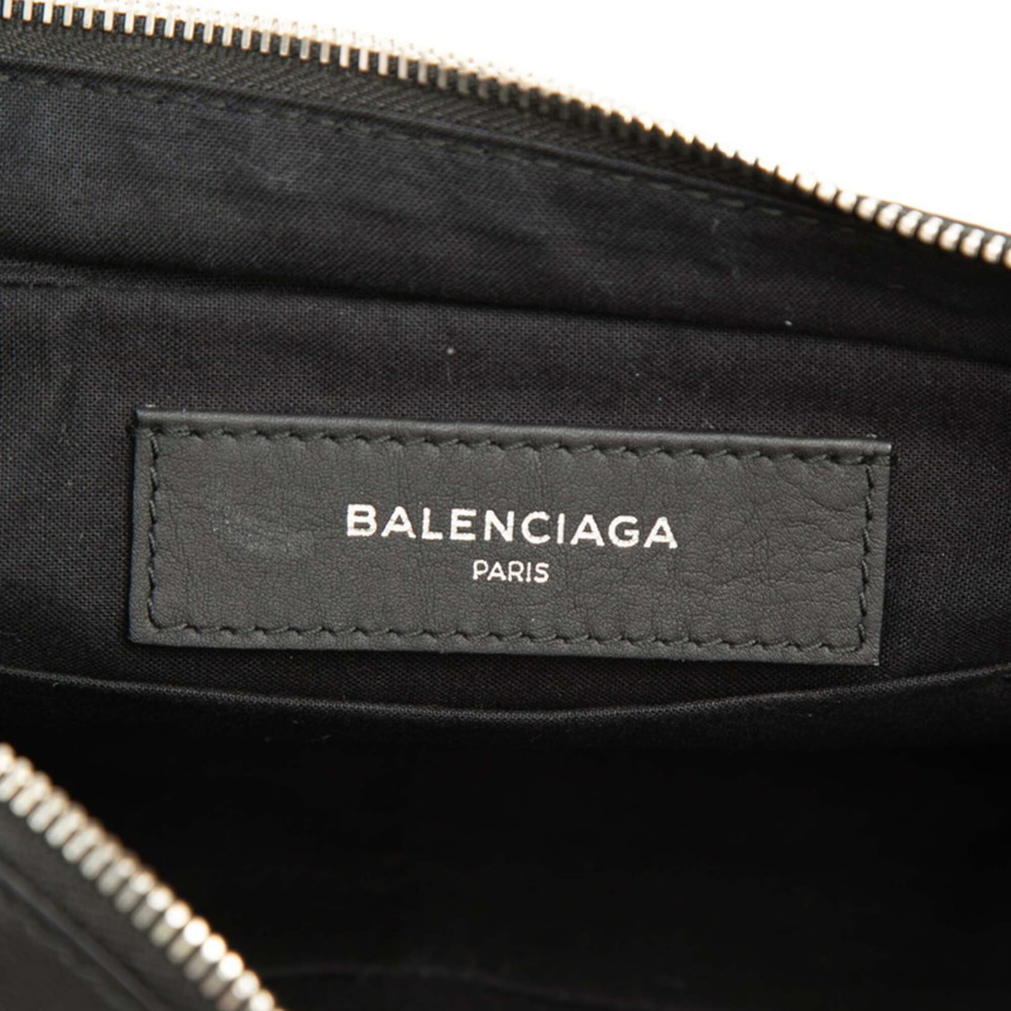 Balenciaga Black Leather Fanny Pack Sling Bag (Pre-Owned)