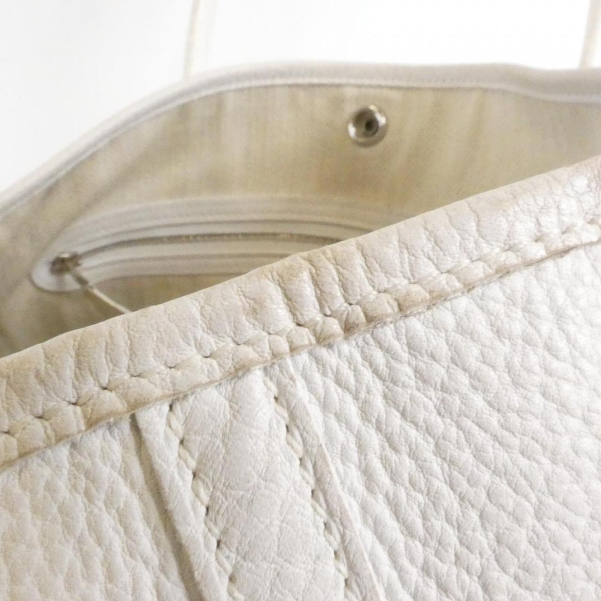 Hermes Garden White Negonda Leather Handbag (Pre-Owned)