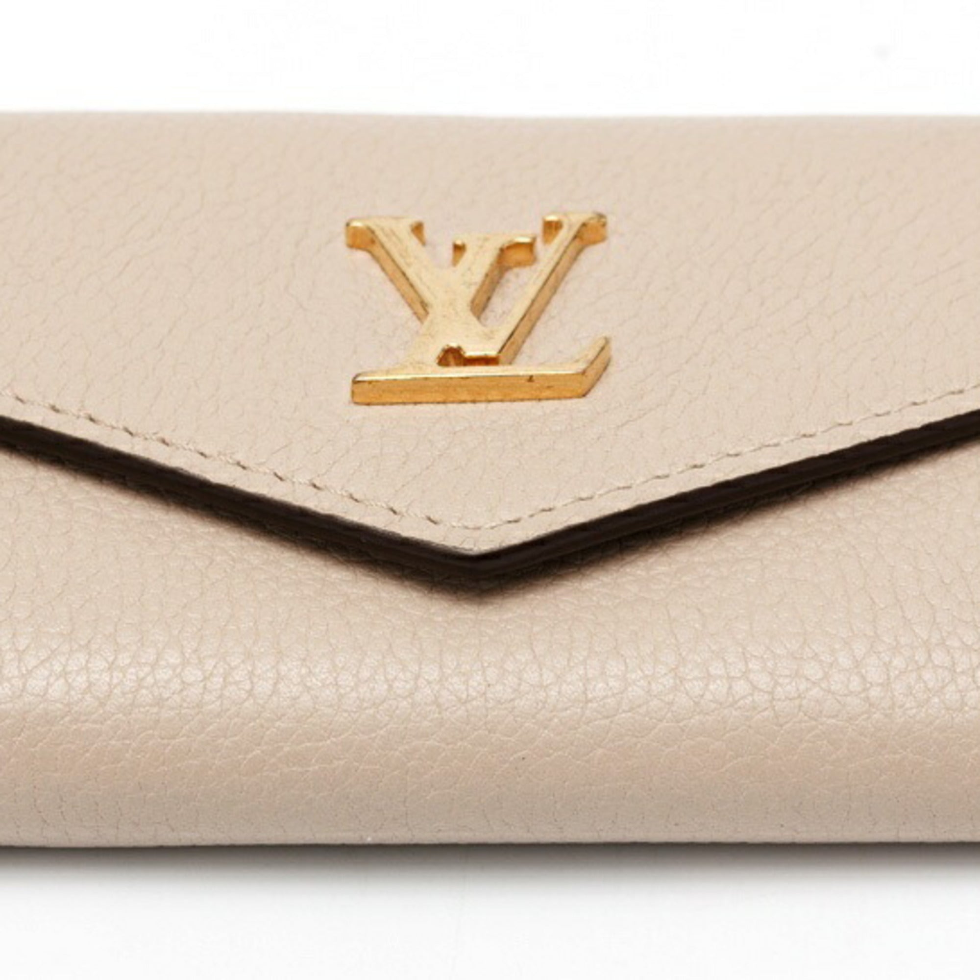 Louis Vuitton Grayish Leather Wallet (Tri-Fold) (Pre-Owned)