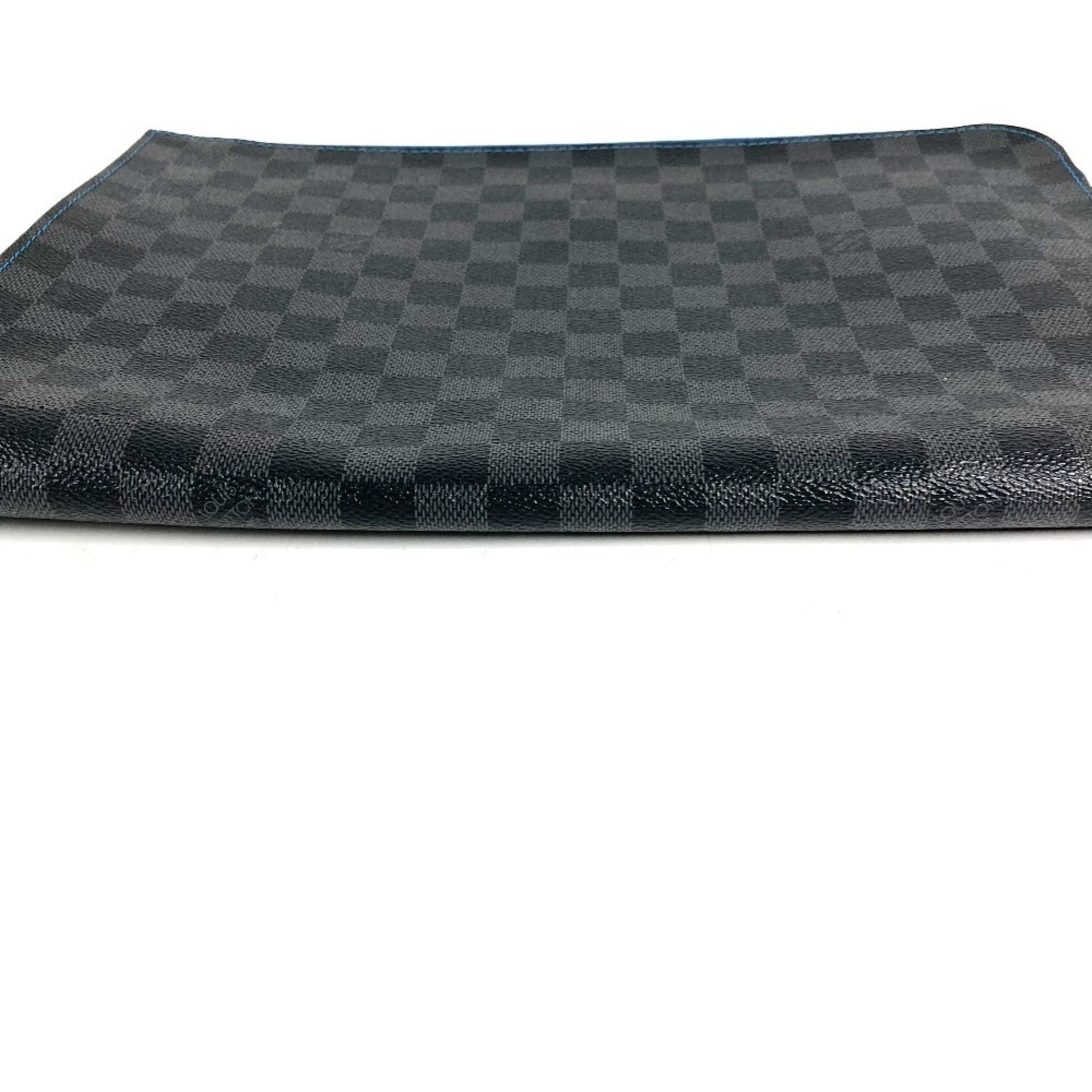Louis Vuitton Black Blue Damier Graphite Clutch Bag Pochette Pouch (Pre-Owned)