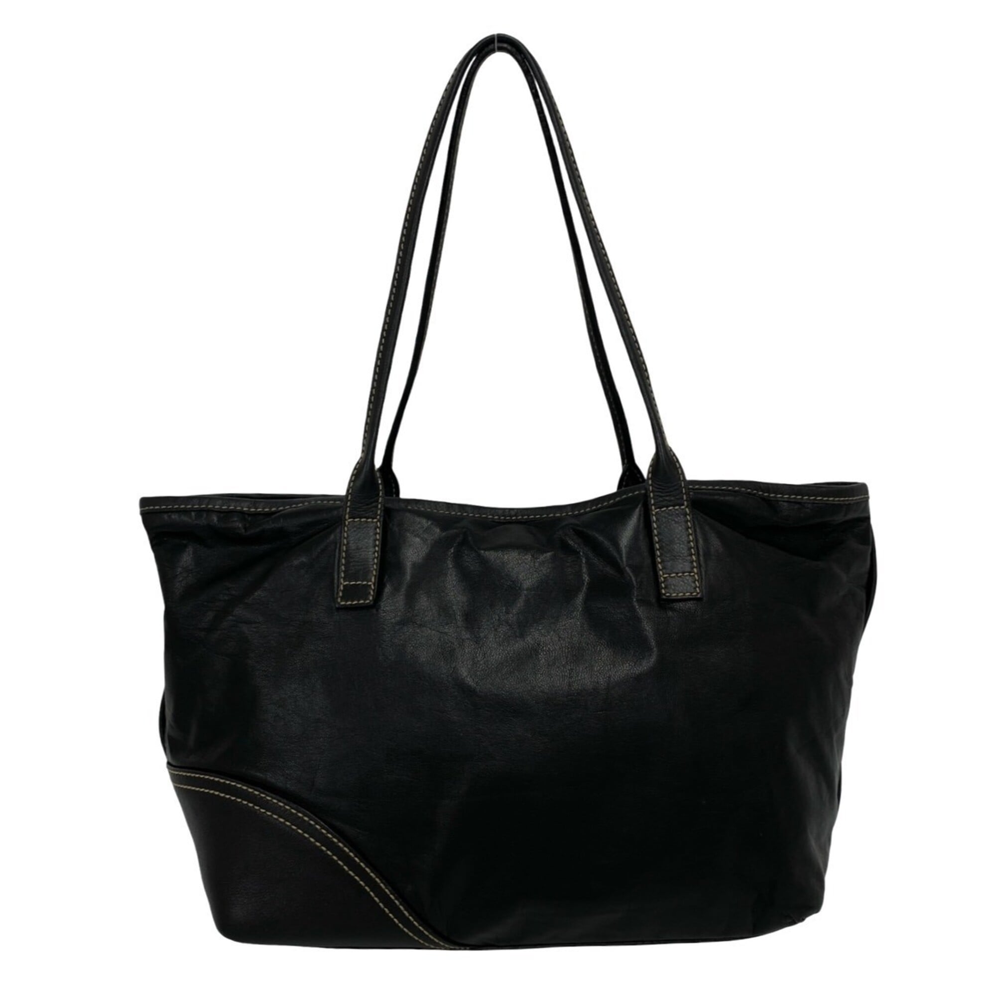 Gucci Black Leather Shoulder Bag Tote Bag (Pre-Owned)
