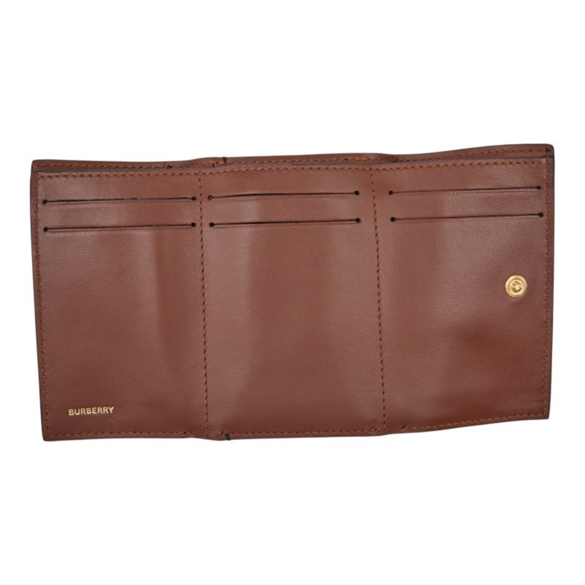 Burberry Beige Black Pvc Wallet (Tri-Fold) (Pre-Owned)