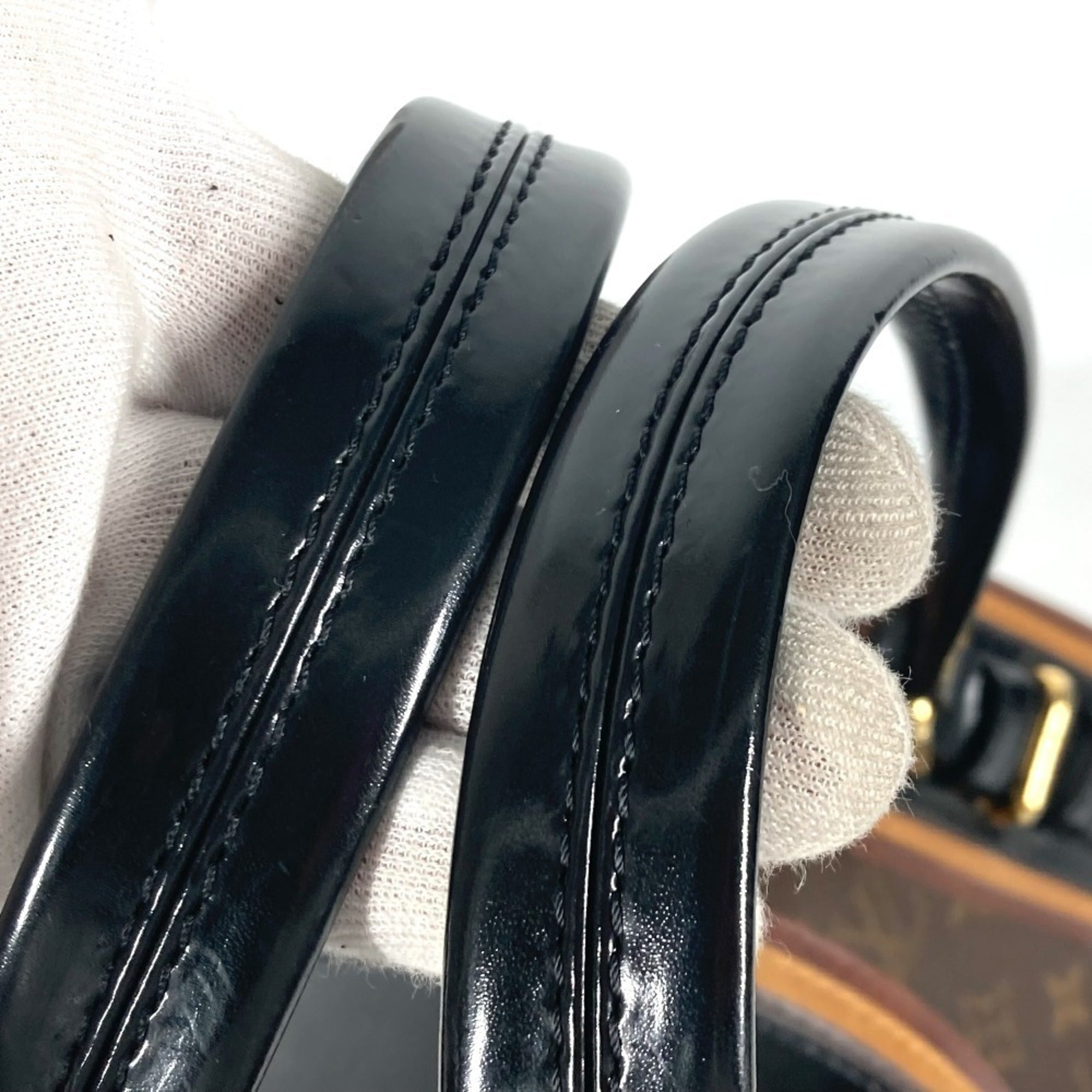 Louis Vuitton Black Brown Canvas Boston Bag Shoulder Bag (Pre-Owned)