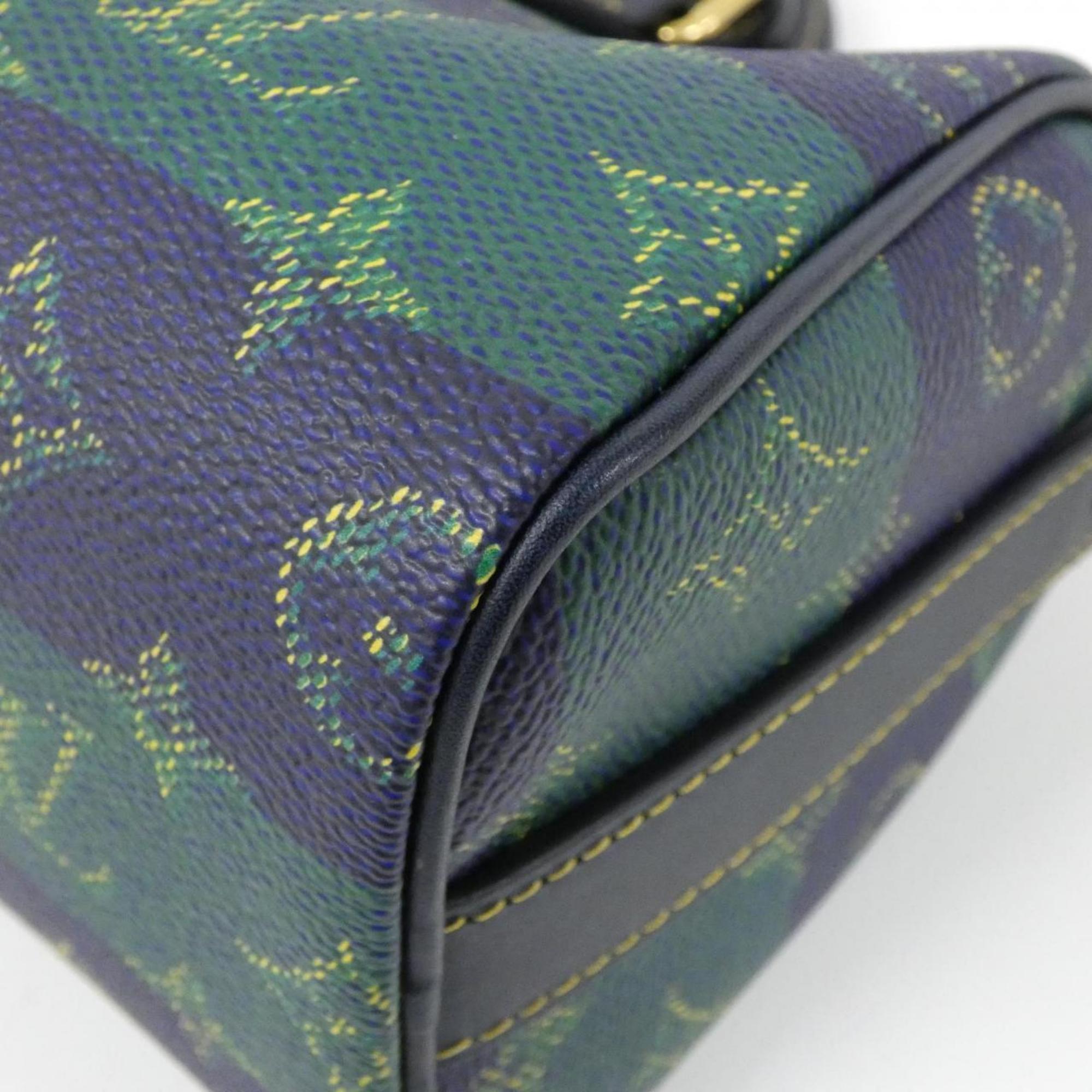 Louis Vuitton Blue Coated Canvas Boston Bag (Pre-Owned)