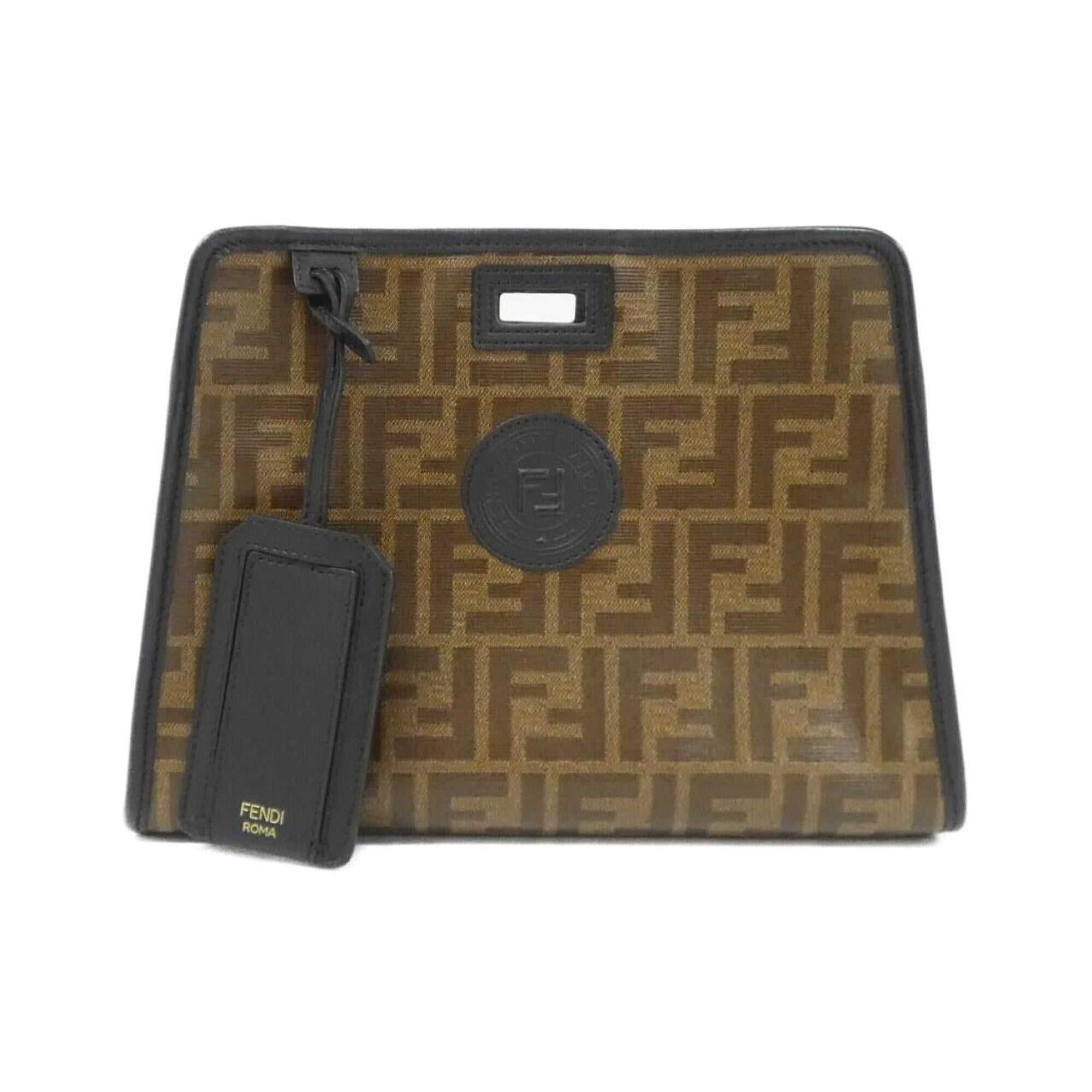Fendi Brown Coated Canvas Handbag (Pre-Owned)