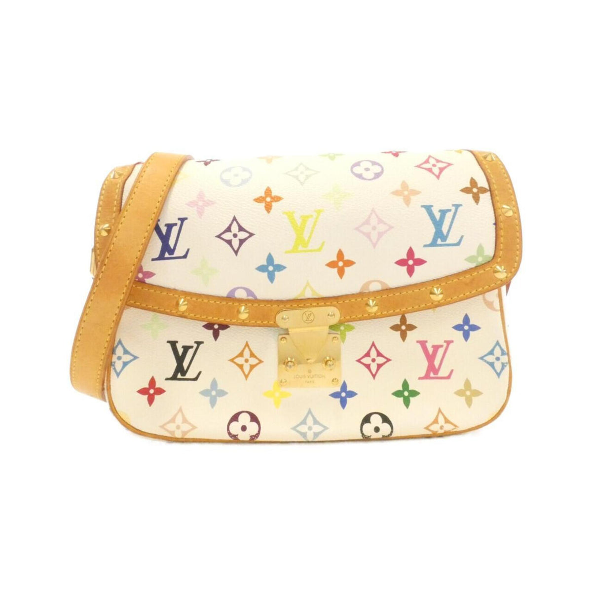 Louis Vuitton White Coated Canvas Shoulder Bag (Pre-Owned)