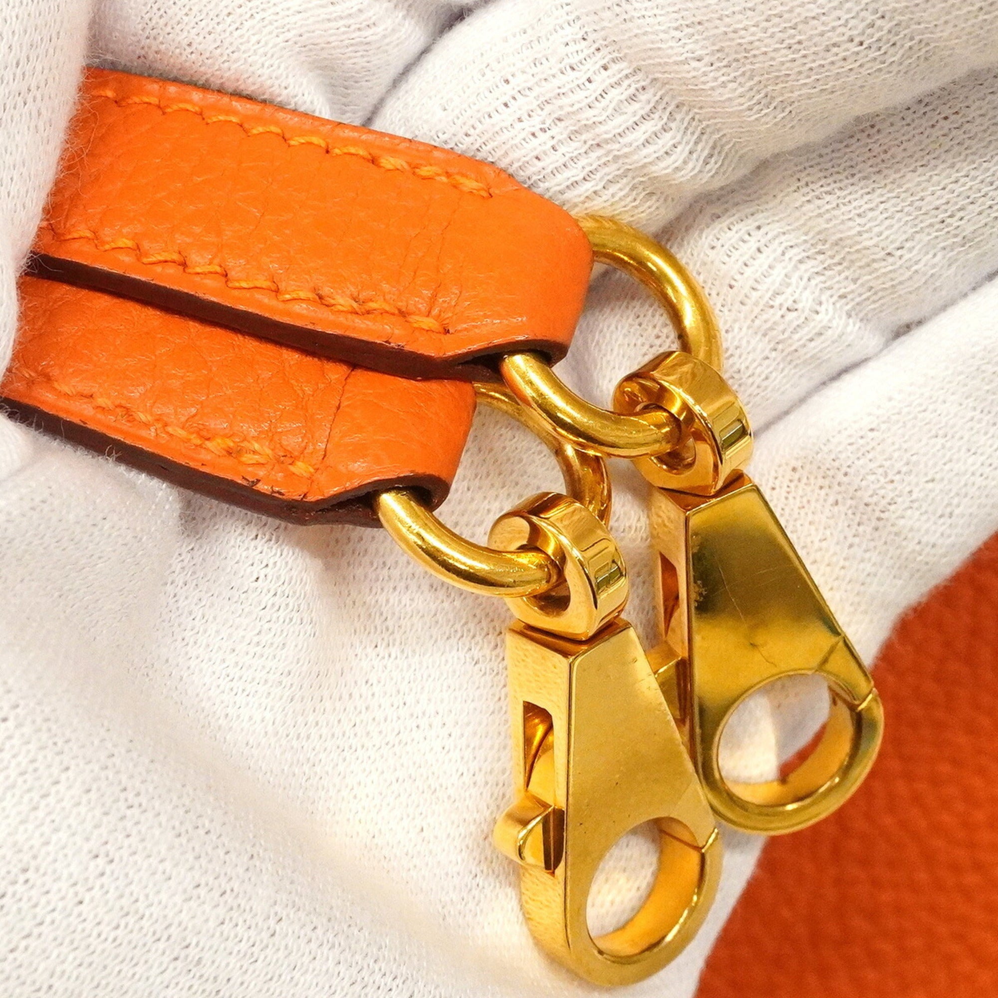Hermes Orange Togo Leather Handbag (Pre-Owned)