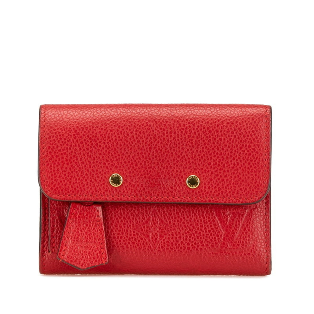 Louis Vuitton Cerise Red Color Leather Wallet (Tri-Fold) (Pre-Owned)