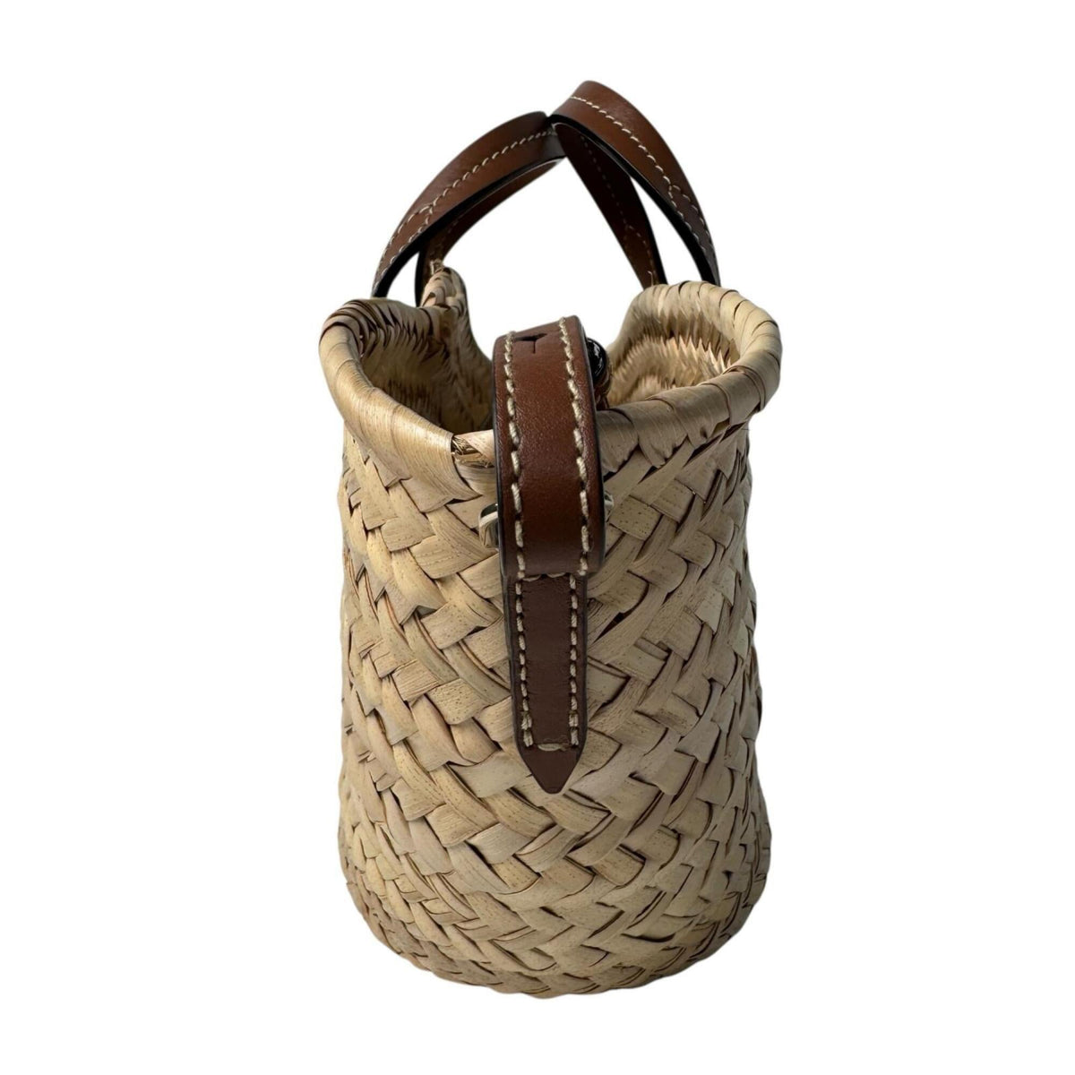 Jimmy Choo Beige Brown Raffia Handbag Shoulder Bag (Pre-Owned)