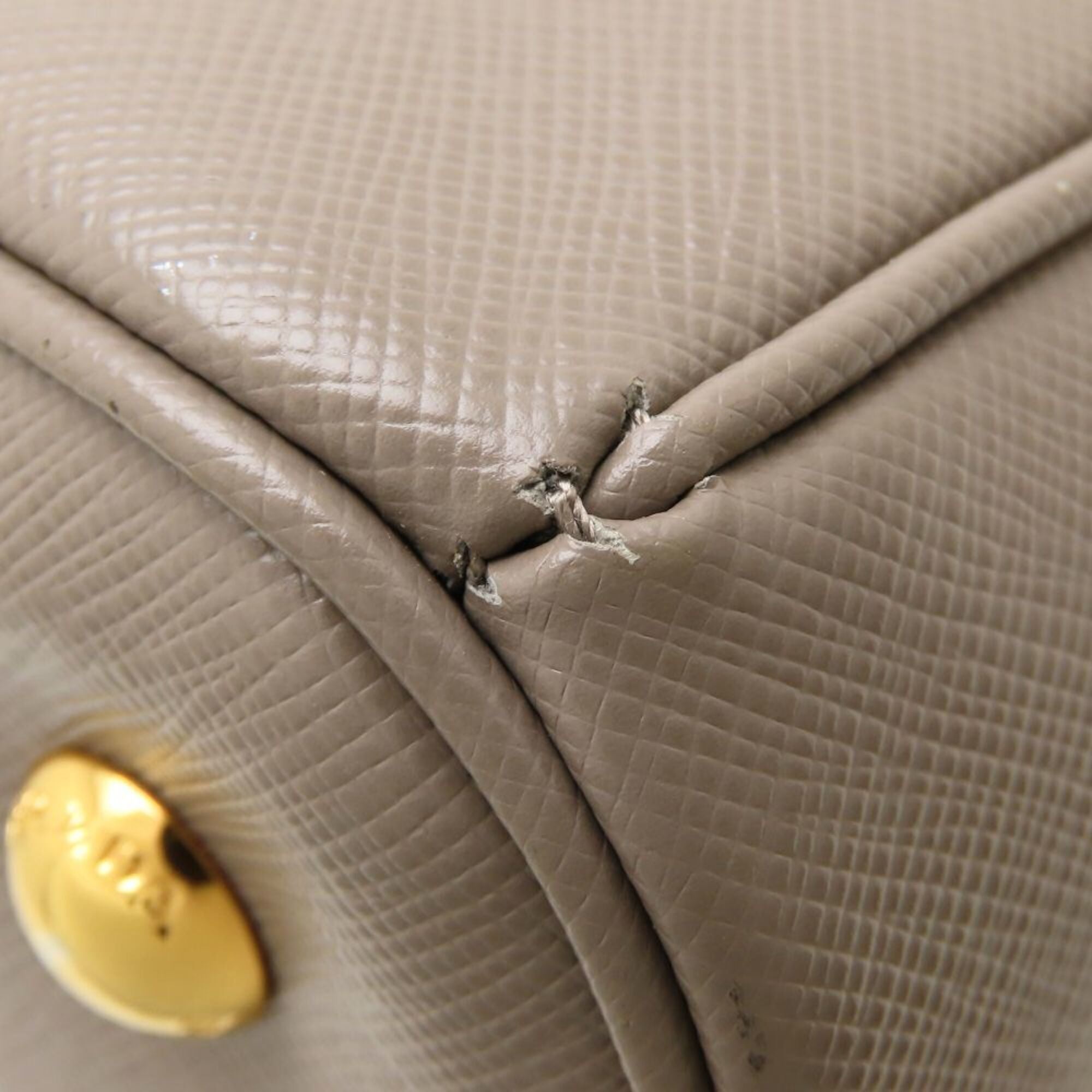 Prada Saffiano Grayish Leather Tote Bag (Pre-Owned)