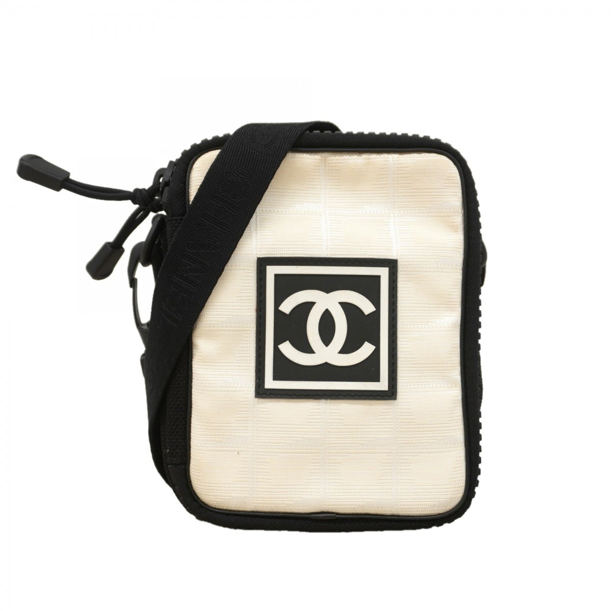 Chanel Black Ivory Nylon Shoulder Bag (Pre-Owned)