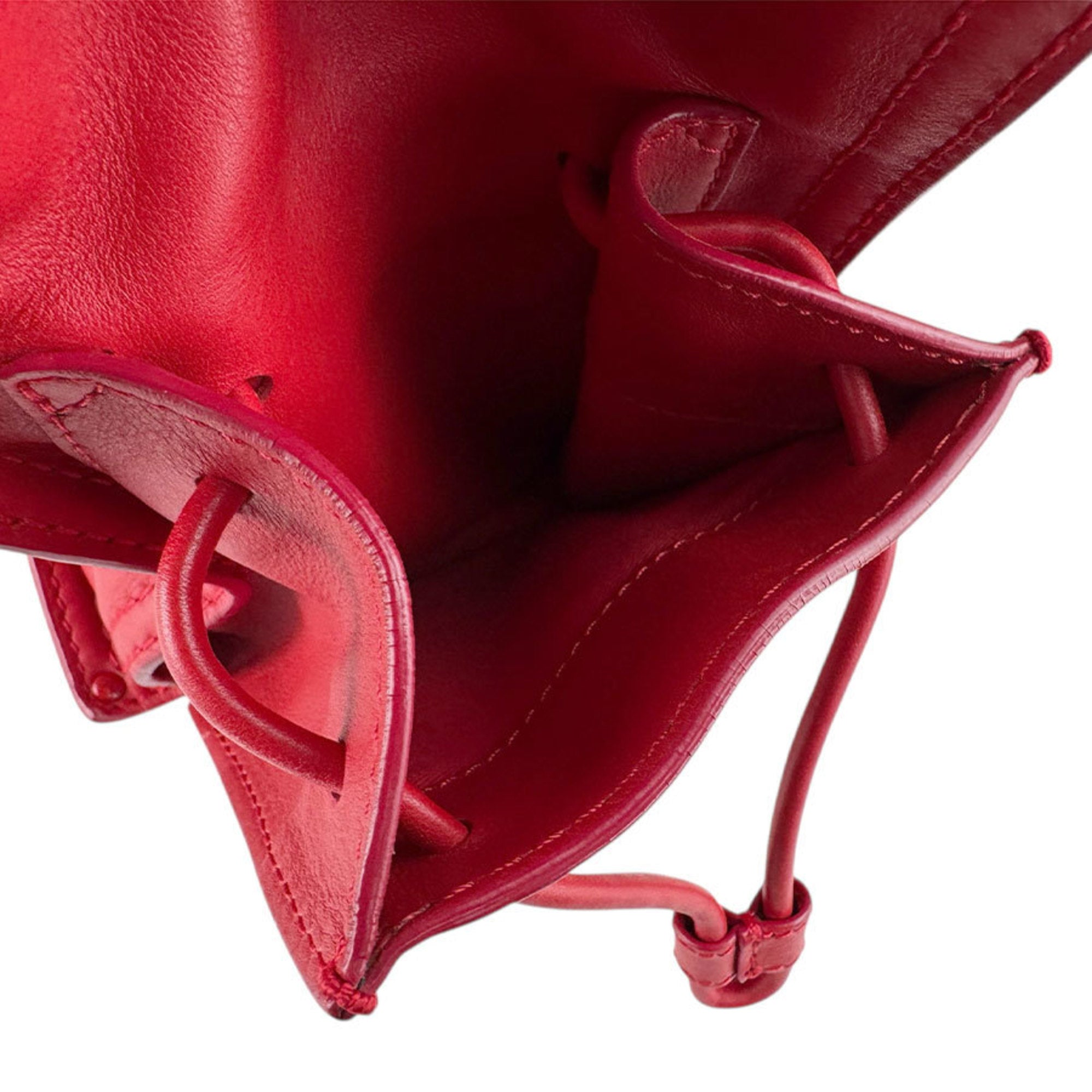 Loewe Red Color Leather Shoulder Bag Tote Bag (Pre-Owned)