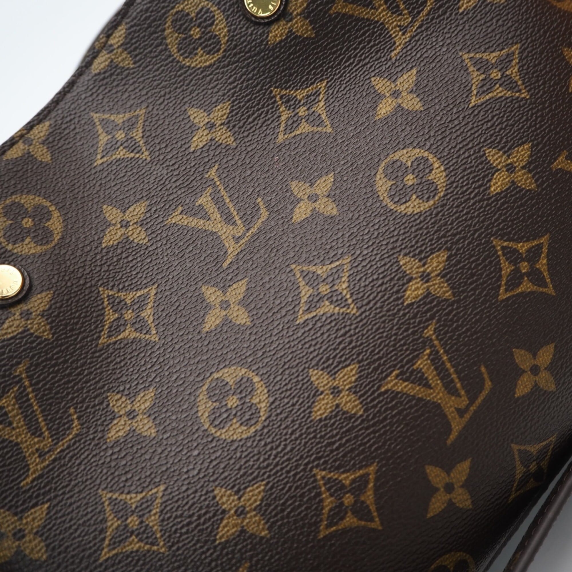 Louis Vuitton Beige Brown Coated Canvas Handbag Shoulder Bag (Pre-Owned)